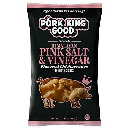 Pork King Good Pork Rinds - Himalayan Pink Salt & Vinegar 24 Pack Case (Chicharrones)