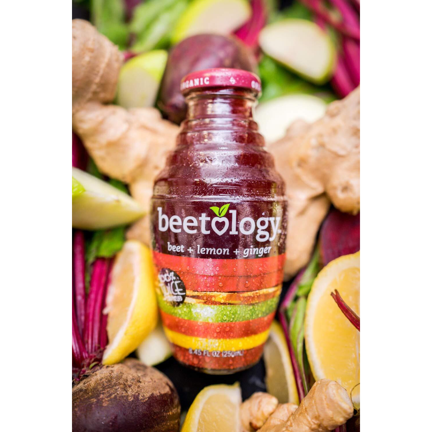 Beetology Organic Beet Juice 8.45Oz "&quotVariety Pack"", 2 Bottles Each Of Beet + Veggie, Beet + Lemon Ginger, Beet + Cherry (6 Pack) Wonder Beet Juices | Organic, Vegan, Gluten Free, Kosher And Awesome