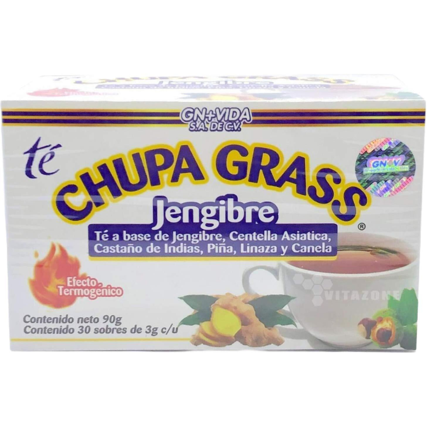 2 Pack Improved Formula Tea Chupa Grass & Panza - Tea Based Ginger, Gotu Kola & Cinammon, Pineapple Jengibre (30 Tea Bags/0.10 Oz Each)