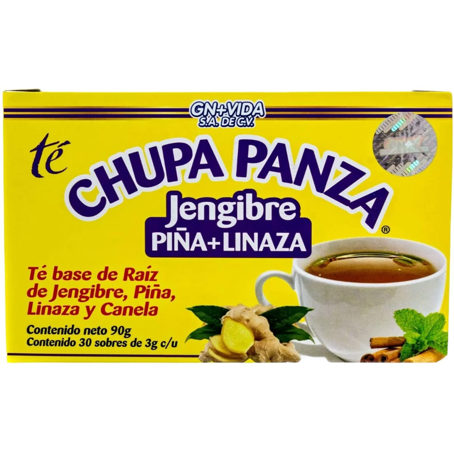 2 Pack Improved Formula Tea Chupa Grass & Panza - Tea Based Ginger, Gotu Kola & Cinammon, Pineapple Jengibre (30 Tea Bags/0.10 Oz Each)