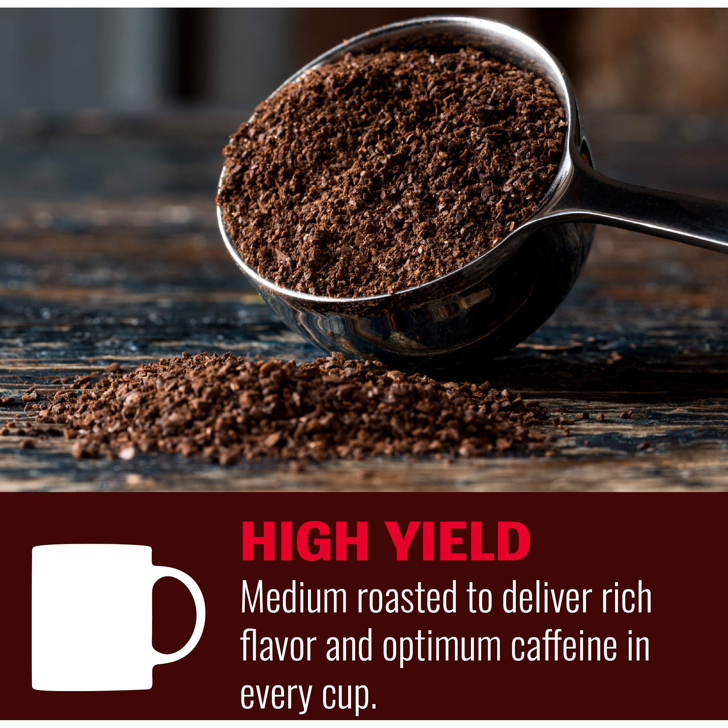 Hills Bros High Yield Ground Coffee, Medium Roast, 30.5 Oz. Can - Full-Bodied Rich Coffee Taste, Balanced For Optimum Caffeine