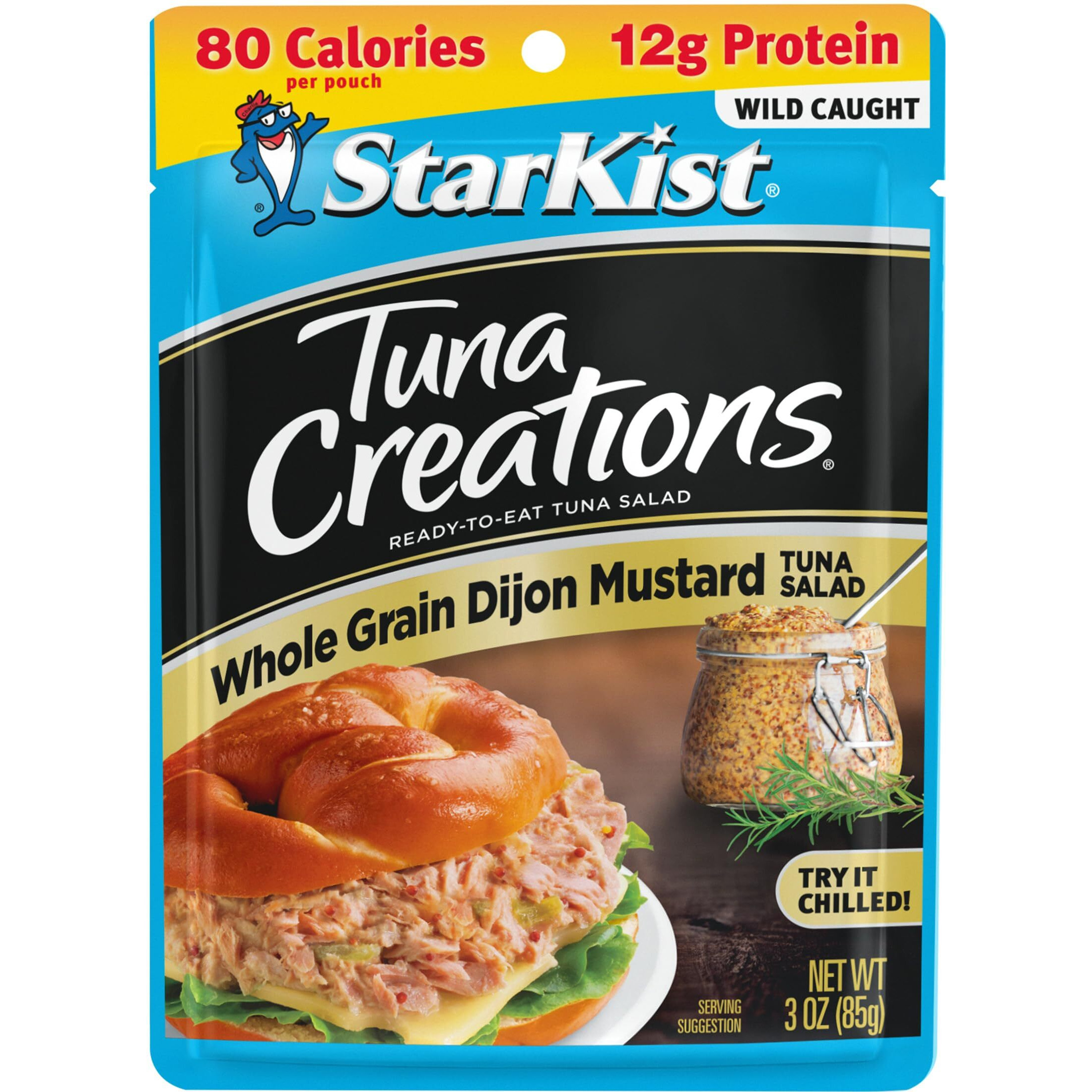 Starkist Tuna Creations, Whole Grain Dijon Mustard Tuna Salad, 3.0 Oz Pouch, Pack Of 24