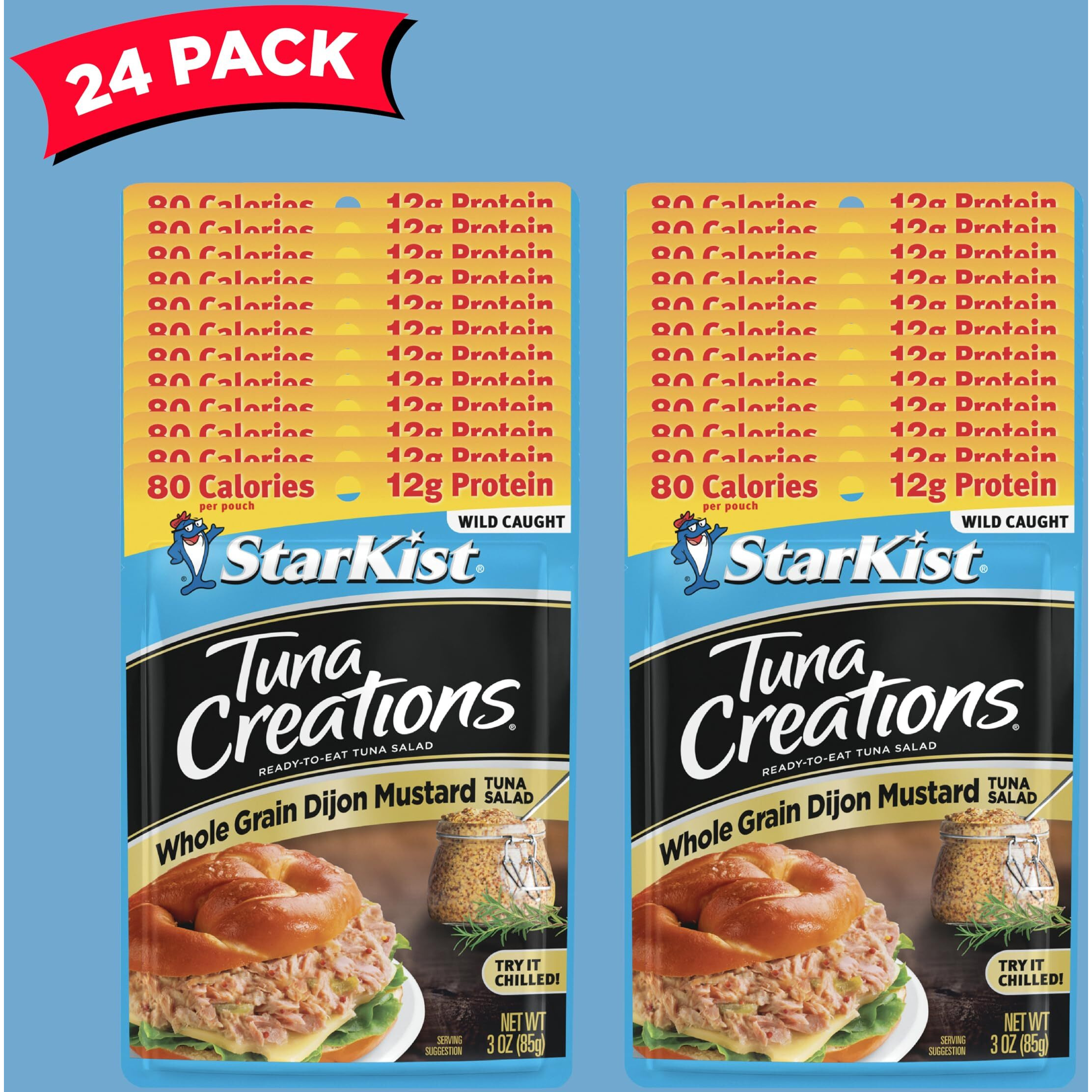 Starkist Tuna Creations, Whole Grain Dijon Mustard Tuna Salad, 3.0 Oz Pouch, Pack Of 24