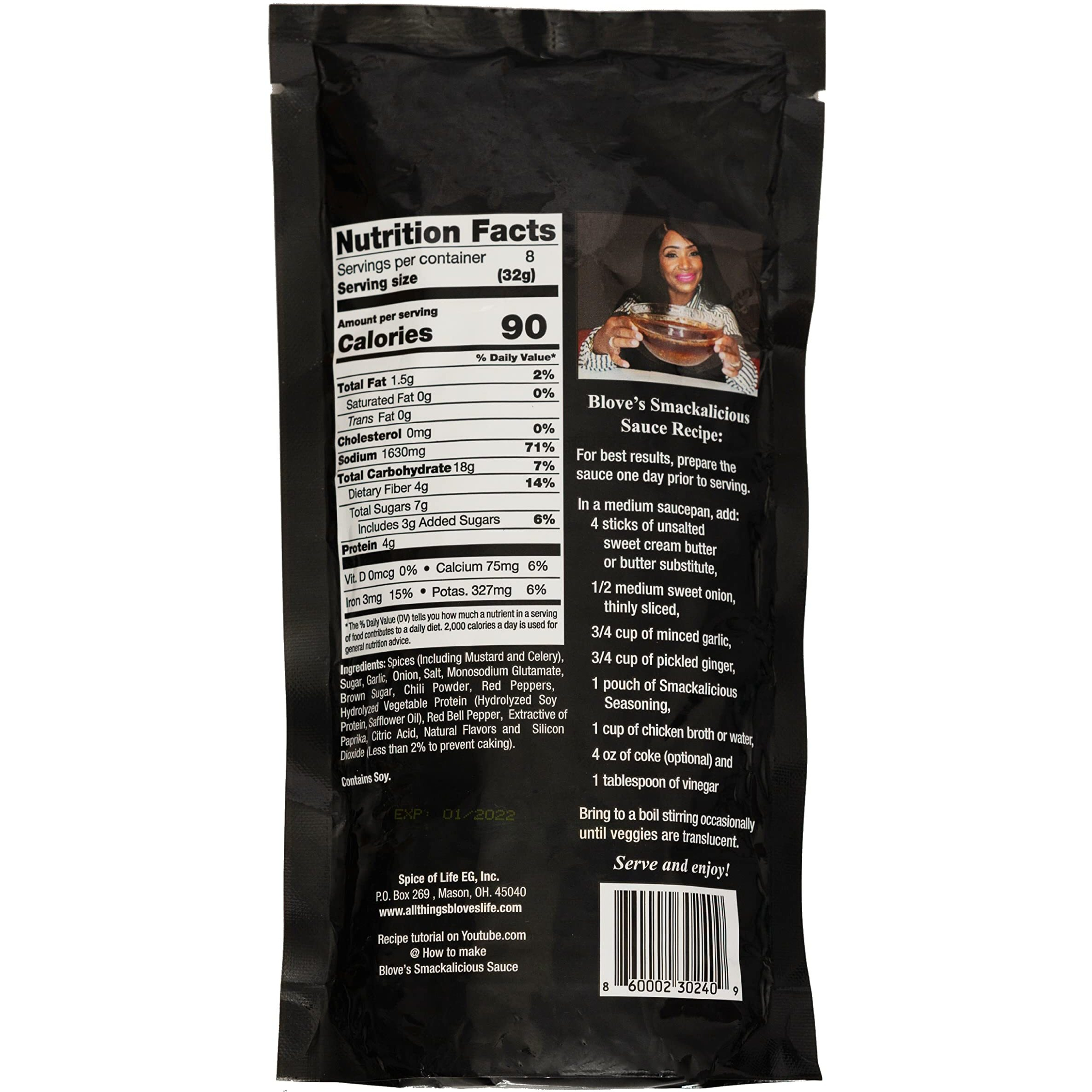 Blove's Smackalicious Sauce Seasoning Mix (Spicy), Spicy Seasoning Mix For Bloves Smacklicious Sauce W/Cajun, Mild & Garlic Butter Seasoning, All Purpose Seasoning - Vegan Friendly Sauce (9.04 Ounce)