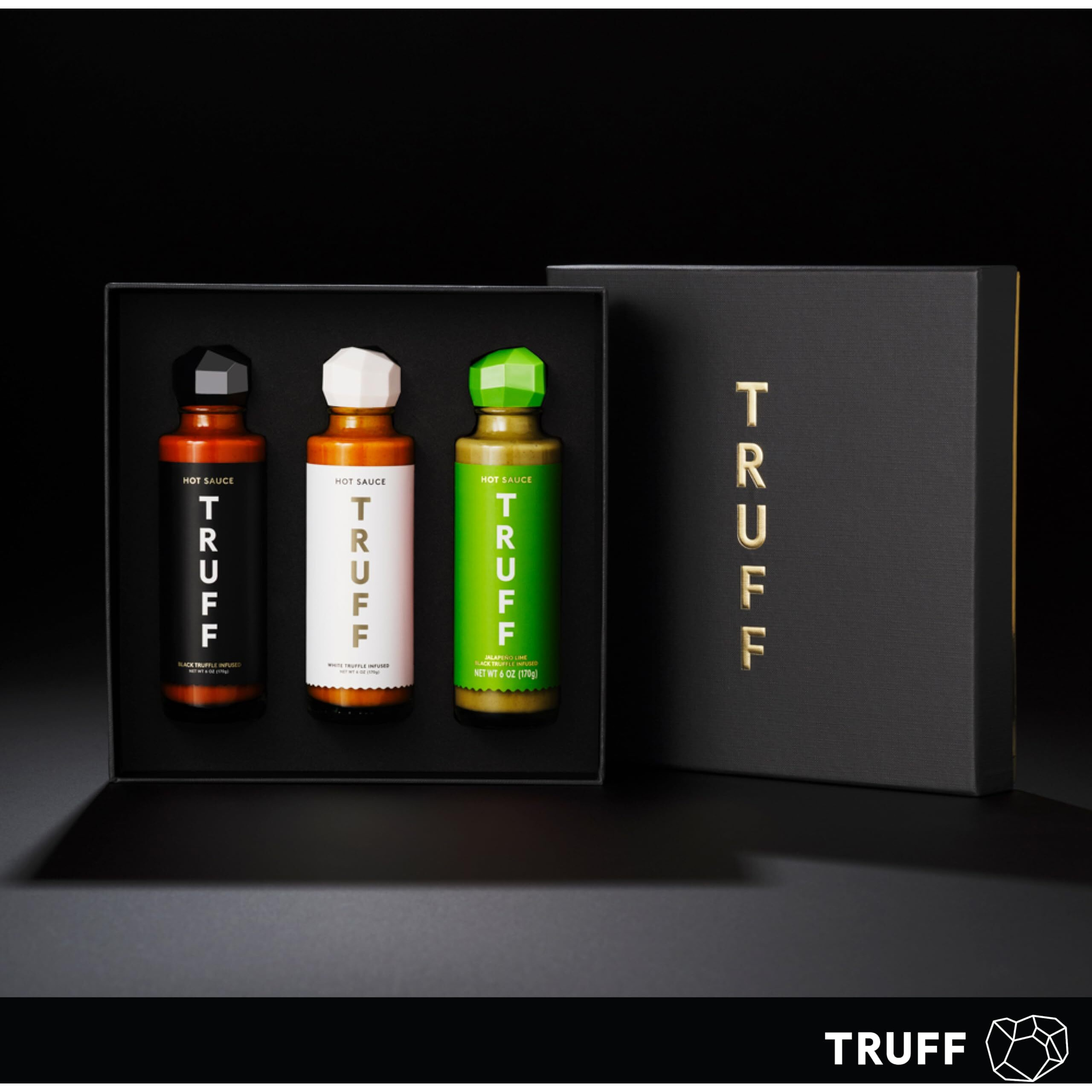 Truff Jalapeo Lime Variety Pack - Gourmet Hot Sauce Set Of The Original (6 Oz), Jalapeo Lime (6 Oz), And White Truffle Hot Sauce (6 Oz), Unique Flavor Experiences With Truffle, 3-Bottle Bundle