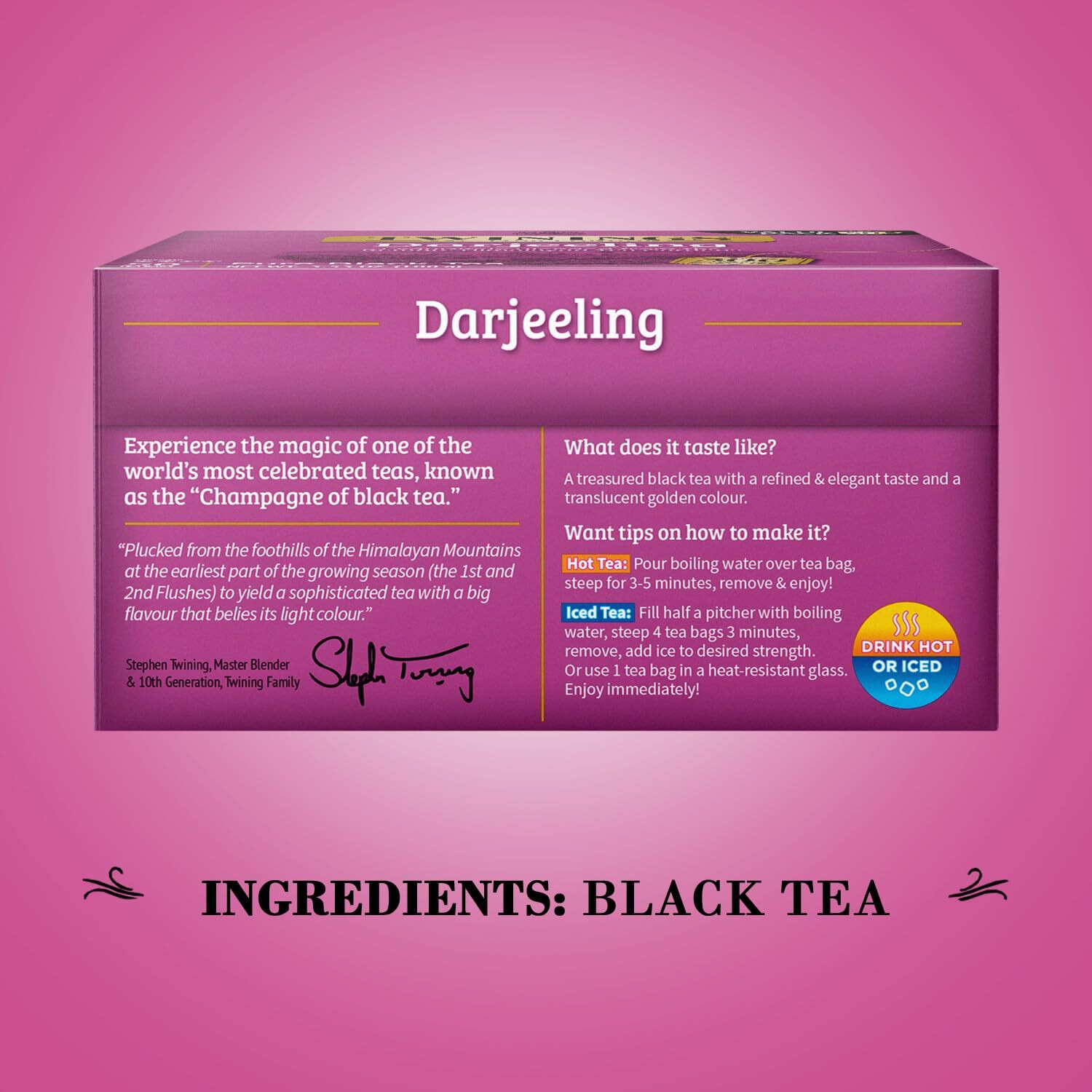 Twinings Darjeeling Tea - A Delicate, Dry Black Tea, Sophisticated Coffee Alternative With Less Caffeine, Individually Wrapped Tea Bags, 50 Count