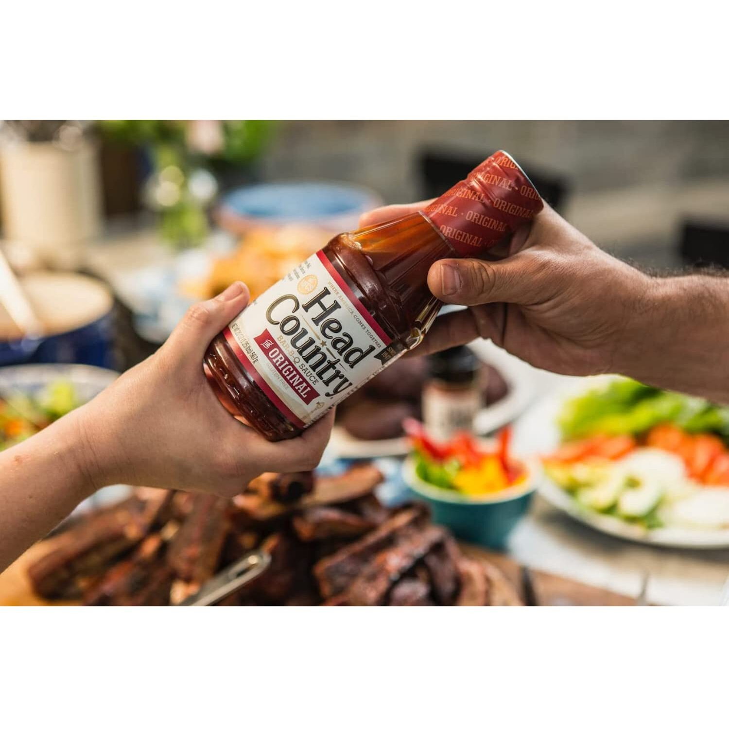 Head Country Bar-B-Q Sauce, Original Soy Free, Gluten Free Barbecue Sauce With No Added Preservatives Sweet & Savory Championship Bbq Sauce For Chicken, Pork, Ribs & Burgers 80 Ounce, Pack Of 6