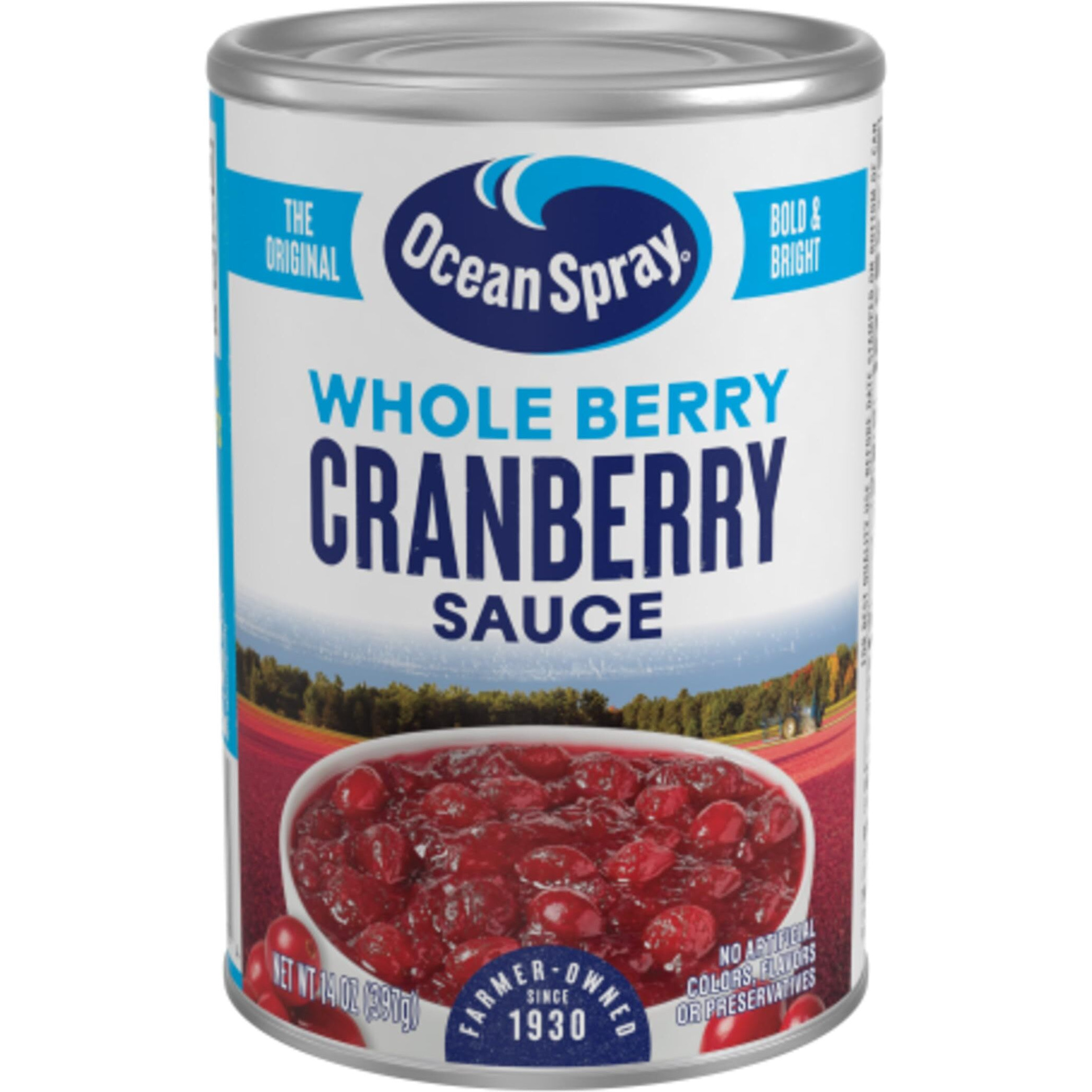 Ocean Spray Whole Cranberry Sauce, Canned Side Dish, 14 Oz Can (Pack Of 24)