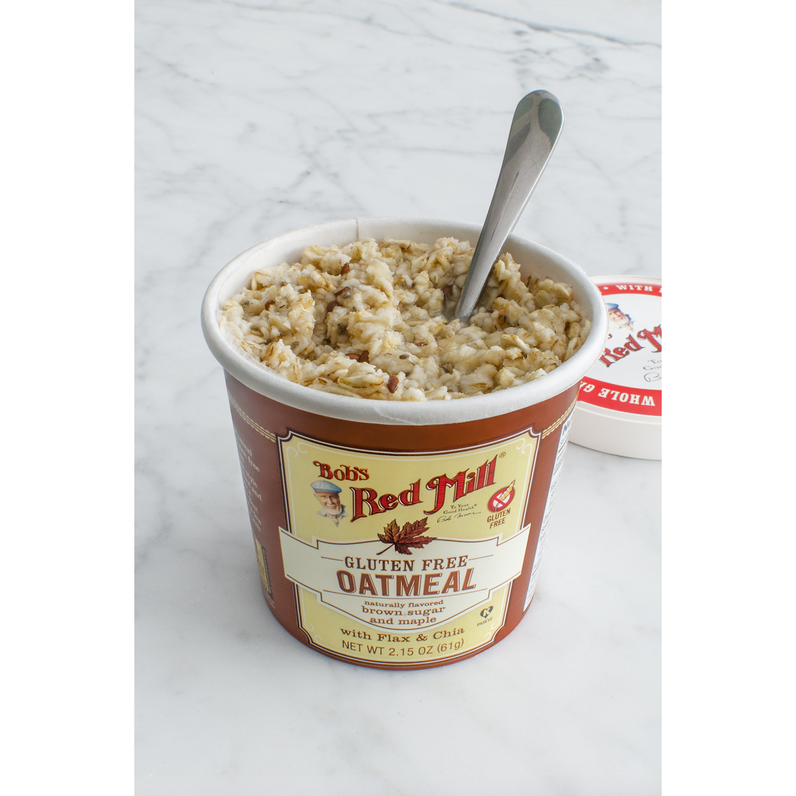 Bob's Red Mill Gf Oatmeal Cup, Maple & Brown Sugar, 2.15 Ounce Cup (Pack Of 8), Gluten Free, Non-Gmo, Whole Grain, Kosher