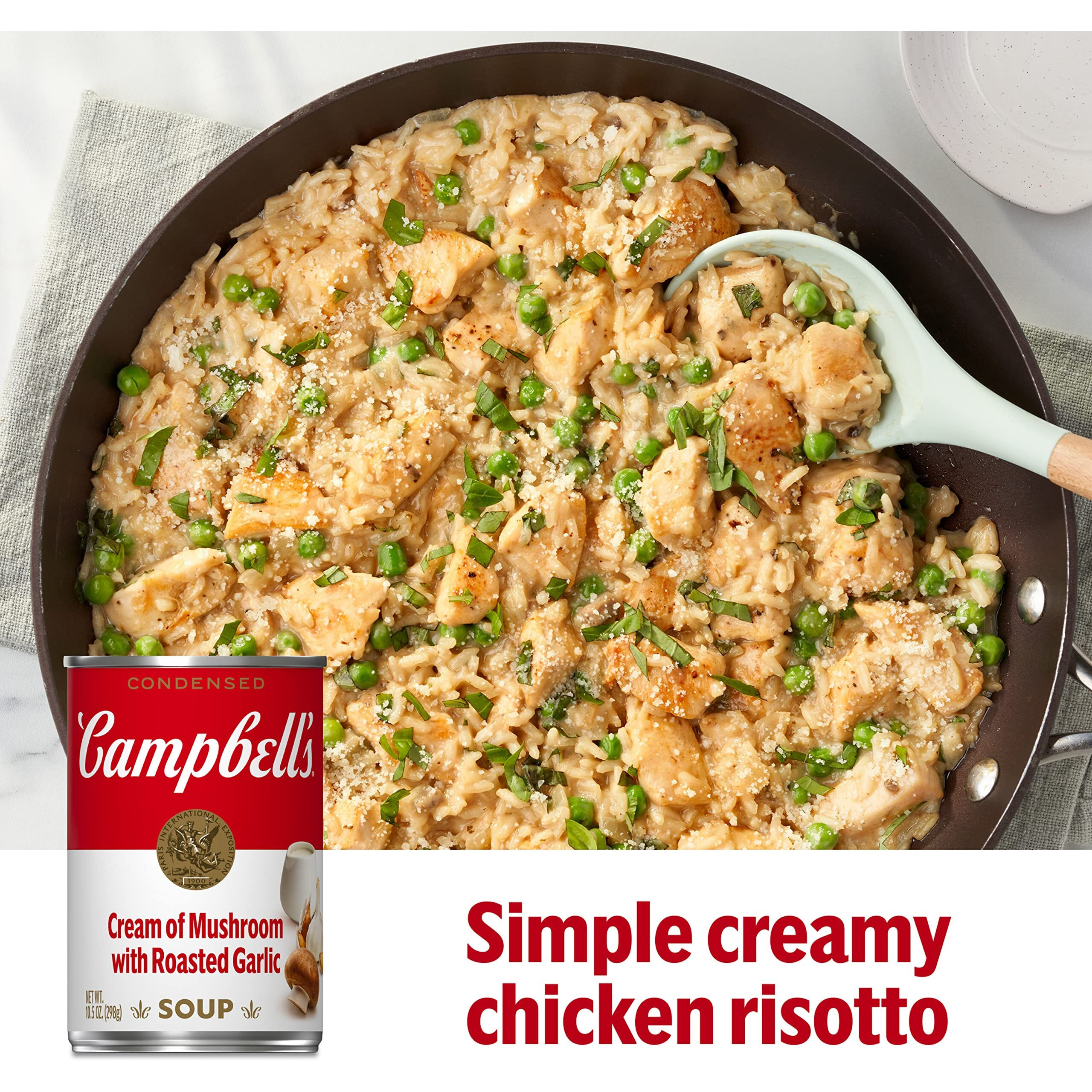 Campbell's Condensed Cream Of Mushroom Soup With Roasted Garlic, 10.5 Oz Can (12 Pack)