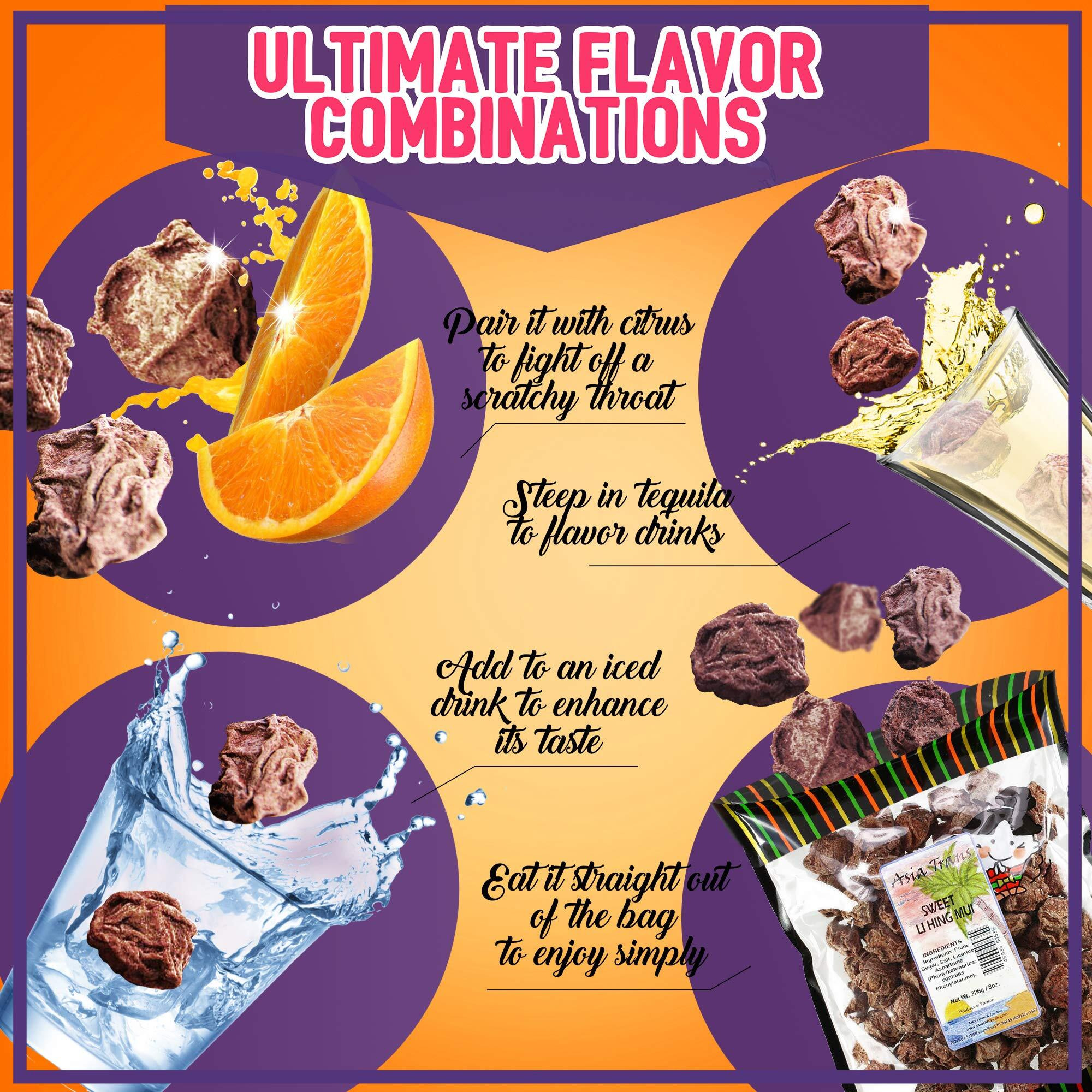 Asia Trans Sweet Seeded Li Hing Mui Crack Seed Plums | Hawaiian Favorite | Naturally Sweet Dried Asian Plum Candy (6.5 Oz)