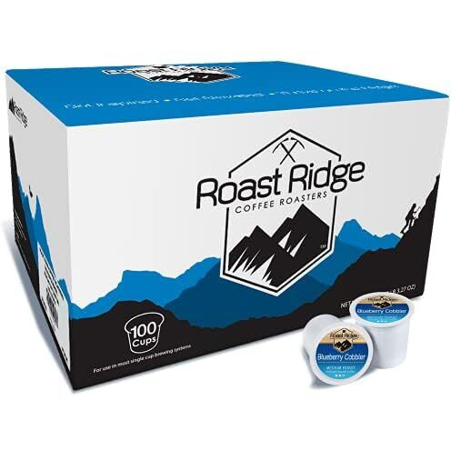 Roast Ridge Single Serve Coffee Pods For Keurig K-Cup Brewers, Blueberry Cobbler, Medium Roast, 100 Count