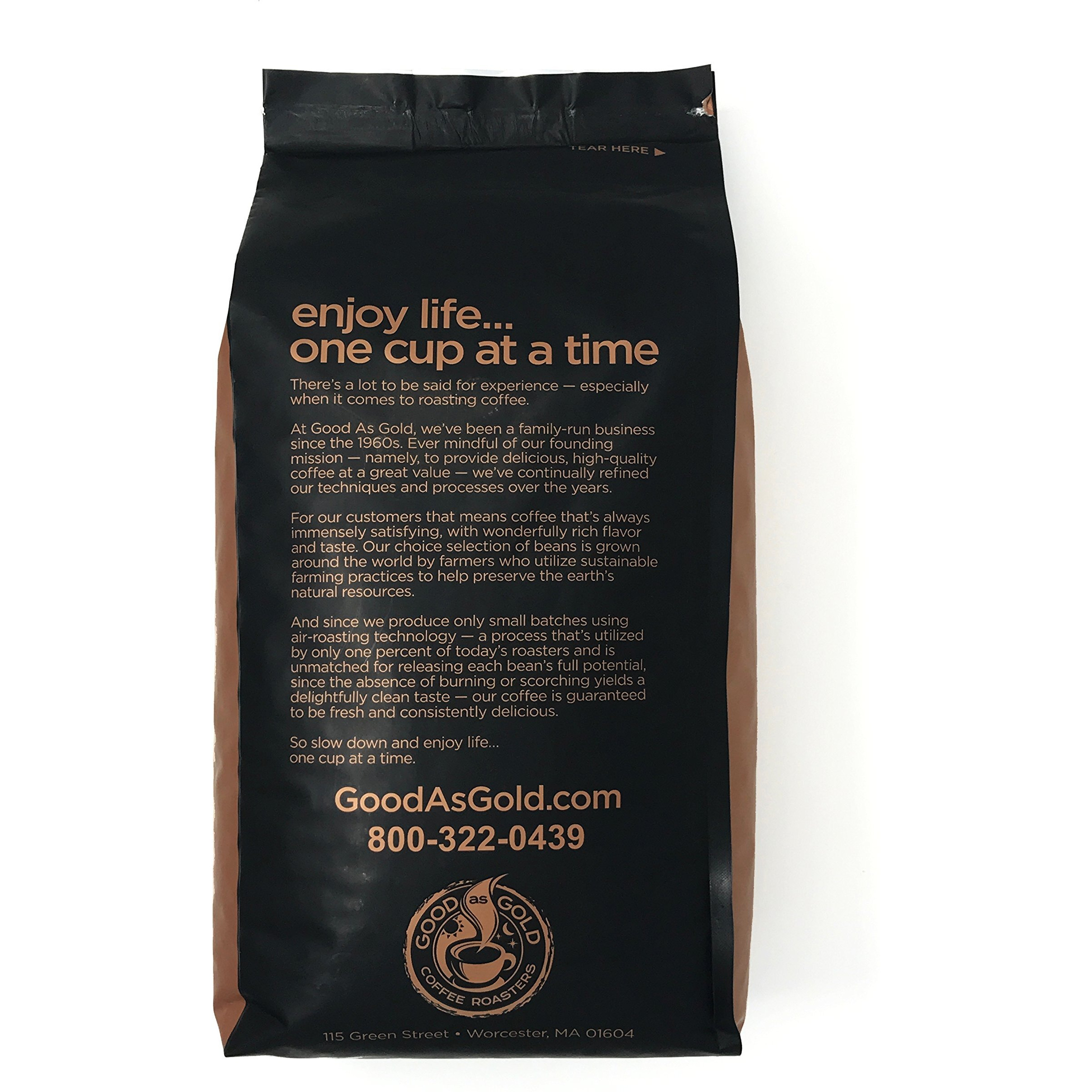Colombian Supremo Coffee, Medium Roast, 5 Pound Bag, Whole Bean - Good As Gold Coffee Roasters