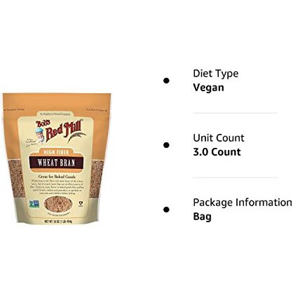 Bob's Red Mill High Fiber Wheat Bran, 16 Oz (Pack Of 3)
