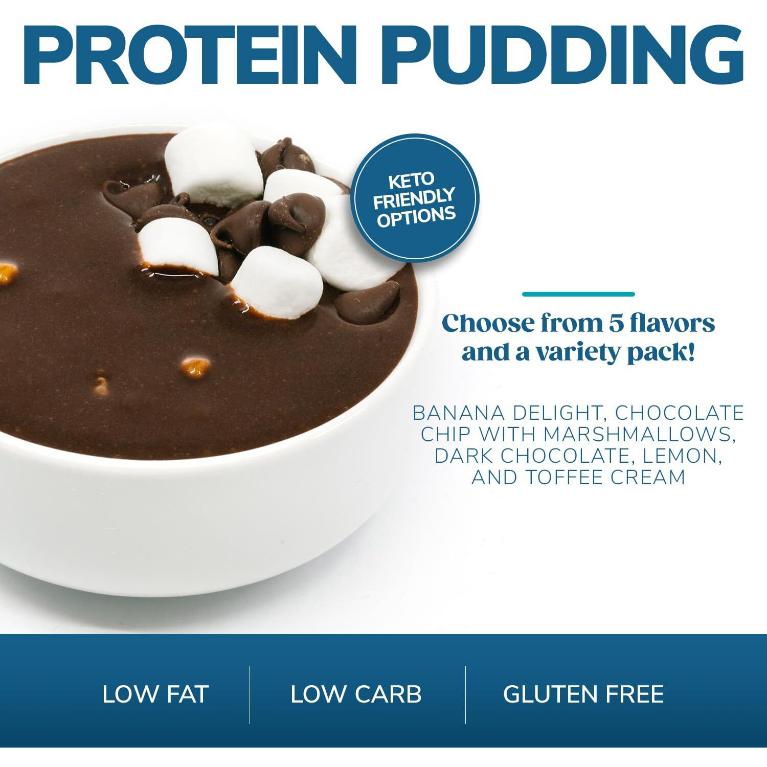 Wonderslim Protein Pudding, Chocolate Chip Marshmallows, Gluten Free, Low Carb (7Ct)
