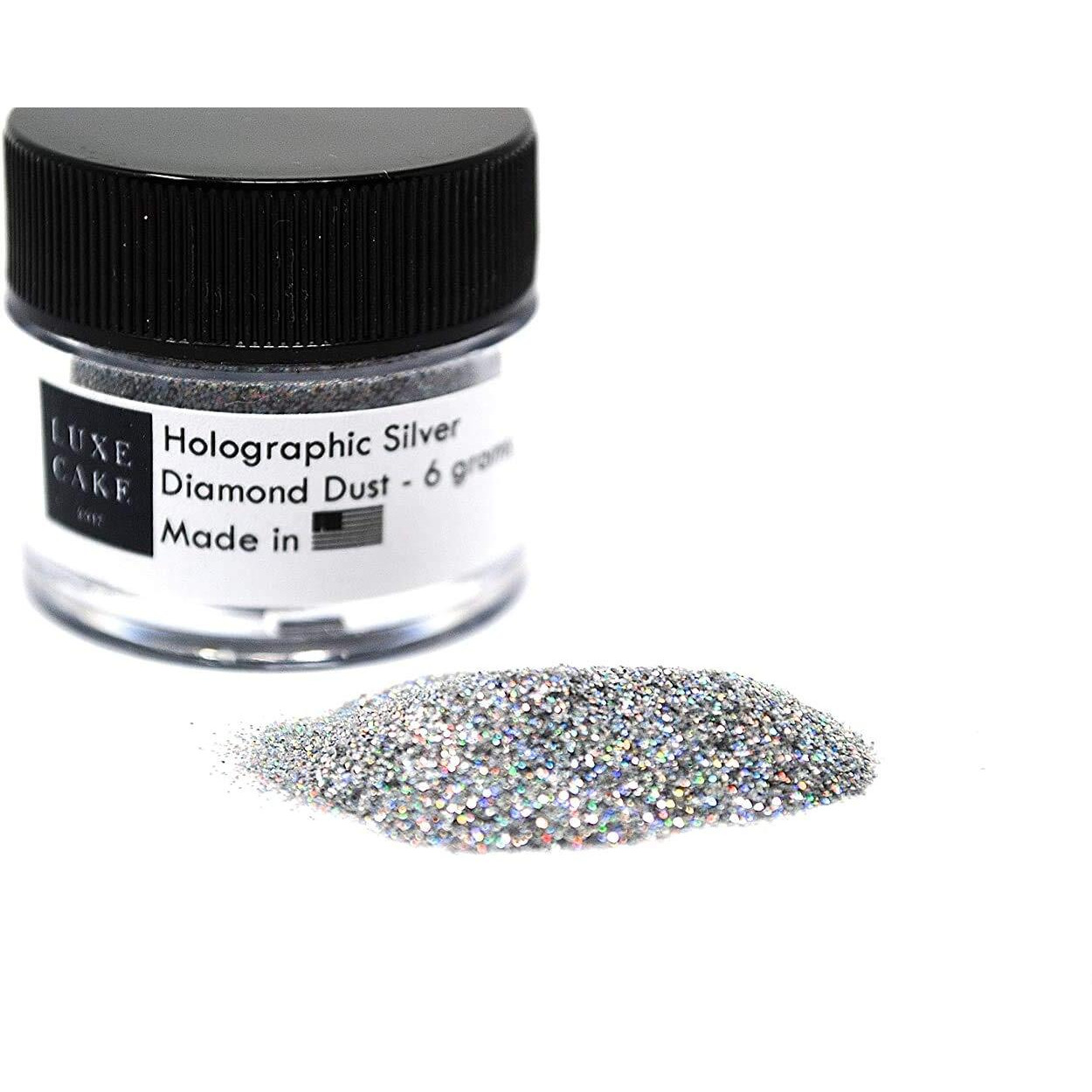 Silver Hologram Luxury Diamond Dust, 6 Grams For Cakes, Cupcakes, Cookies, Icing, Chocolate Wedding Party Baking Cupcake Cookie Ice Cream Decoration Supplies
