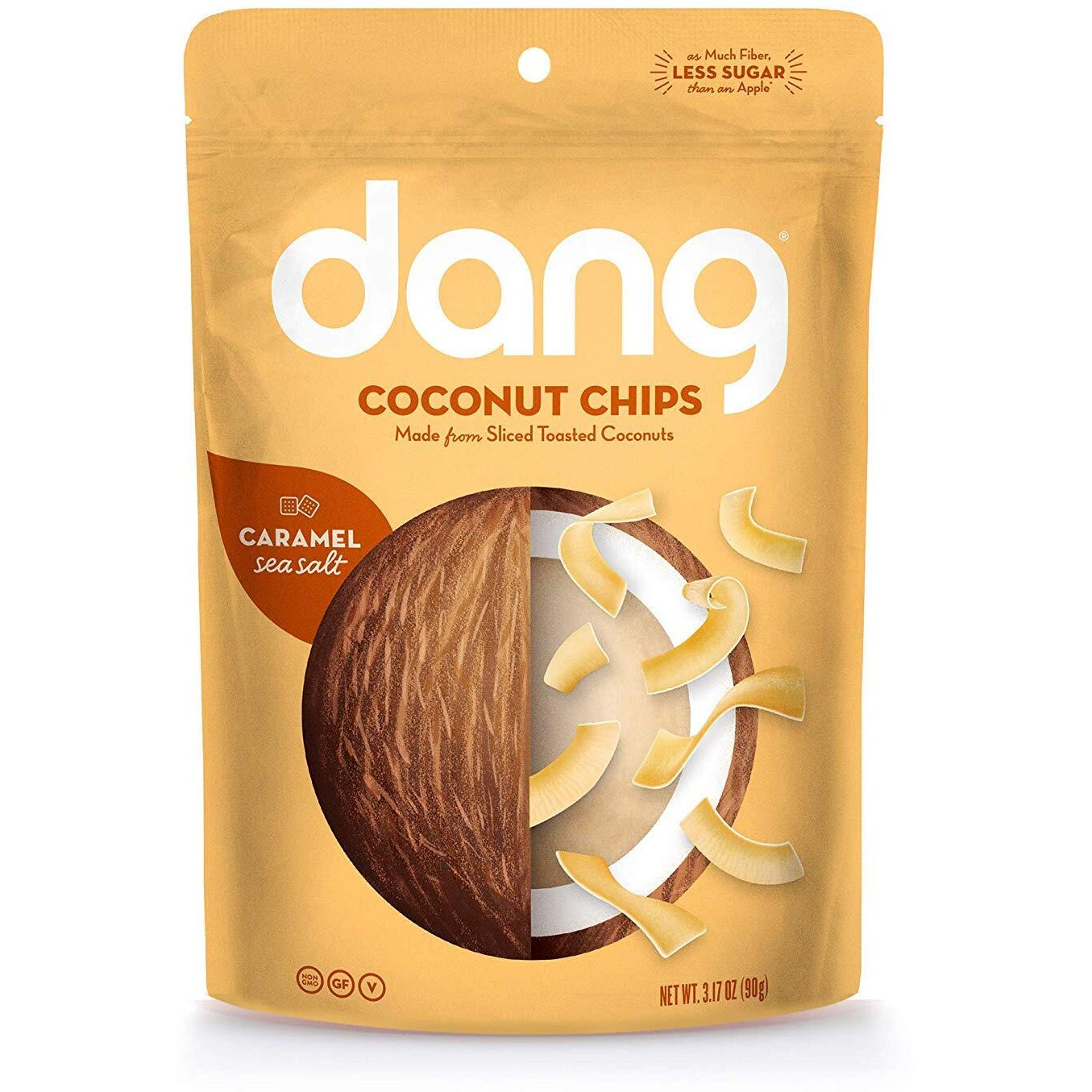 Dang Toasted Coconut Chips | Caramel Sea Salt | 4 Pack | Vegan, Gluten Free, Paleo Friendly, Non Gmo, Healthy Snacks Made With Whole Foods | 3.17 Oz Resealable Bags