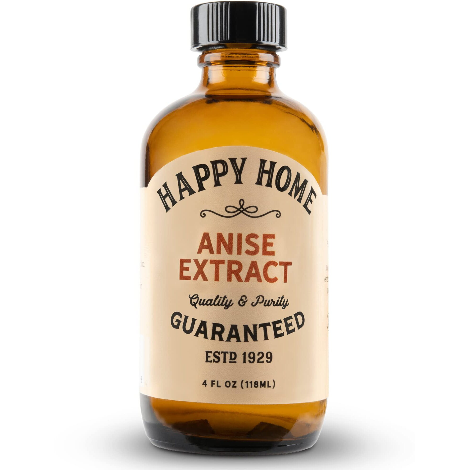 Happy Home Pure Anise Extract - Certified Kosher, 4 Oz.