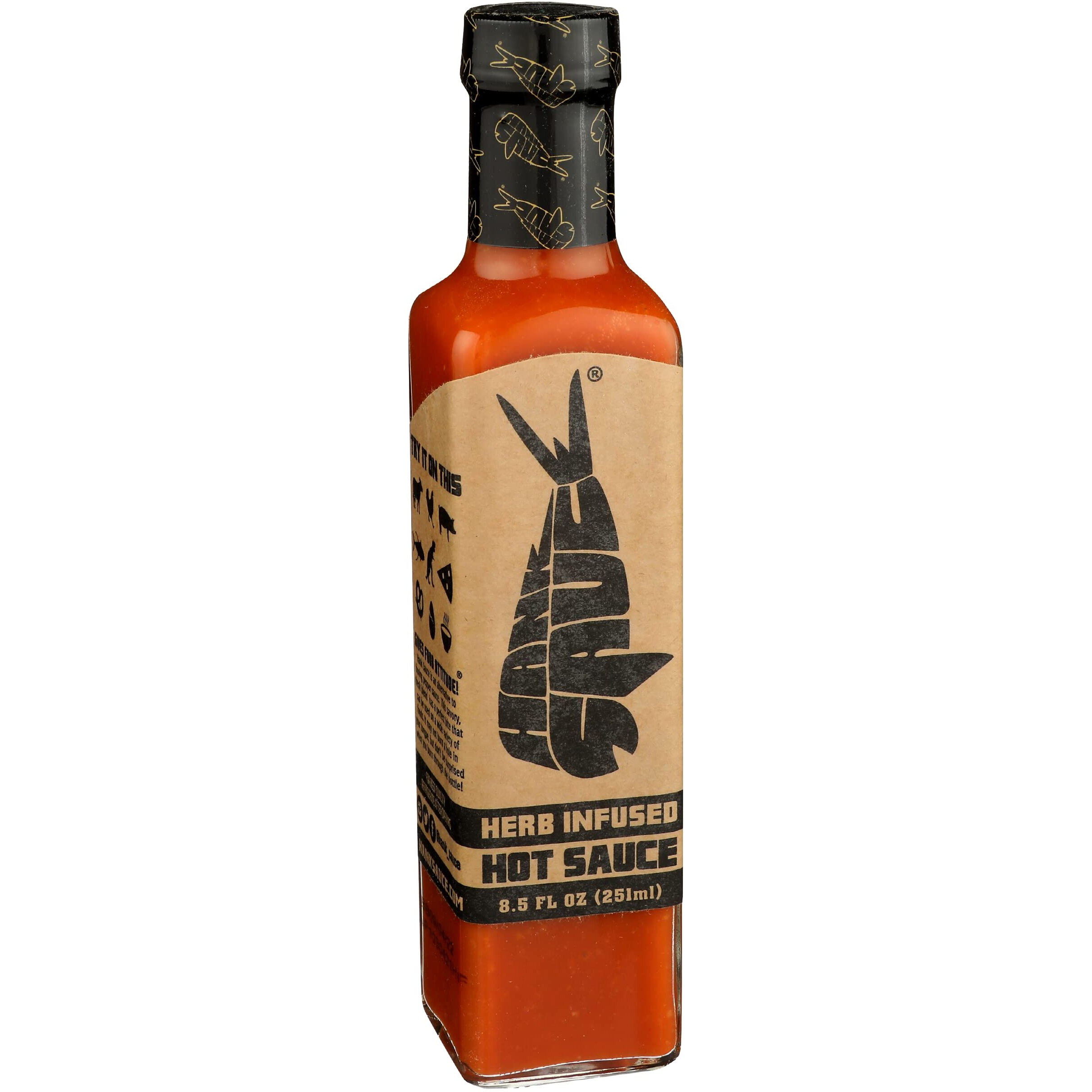 Herb Infused Hot Sauce - The Original Sauce By Hank Sauce - Versatile, Mild Cayenne Pepper Sauce Infused With Fresh Garlic & Basil - Multipurpose Craft Hot Sauce - Gluten Free - 8.5 Fl Oz (Pack Of 1)