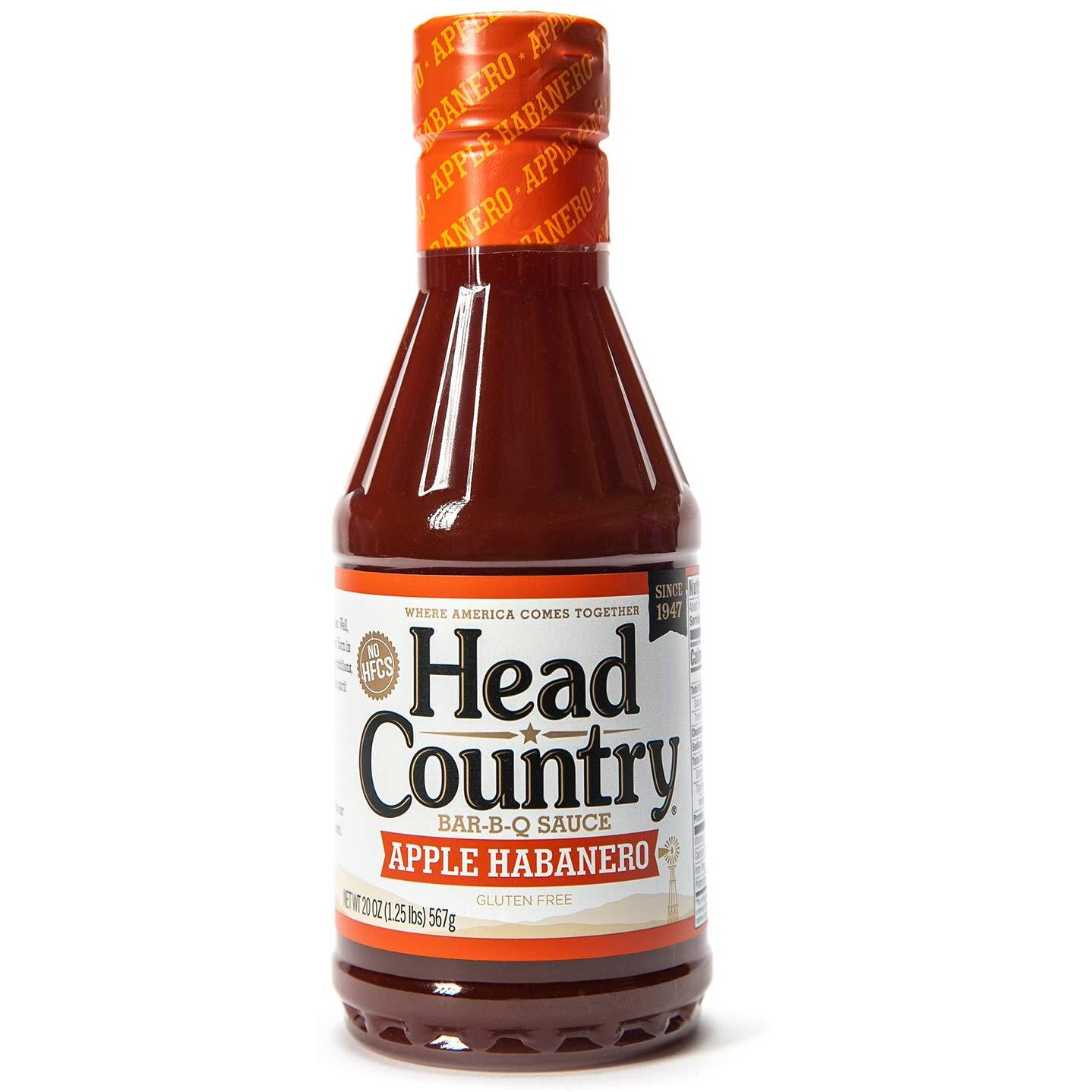 Head Country Bar-B-Q Sauce, Apple Habanero | Gluten Free Bbq Sauce With No Allergens | Sweet Apple & Spicy Habanero Championship Barbecue Sauce For Chicken, Pulled Pork & Ribs | 20 Ounce, Pack Of 6