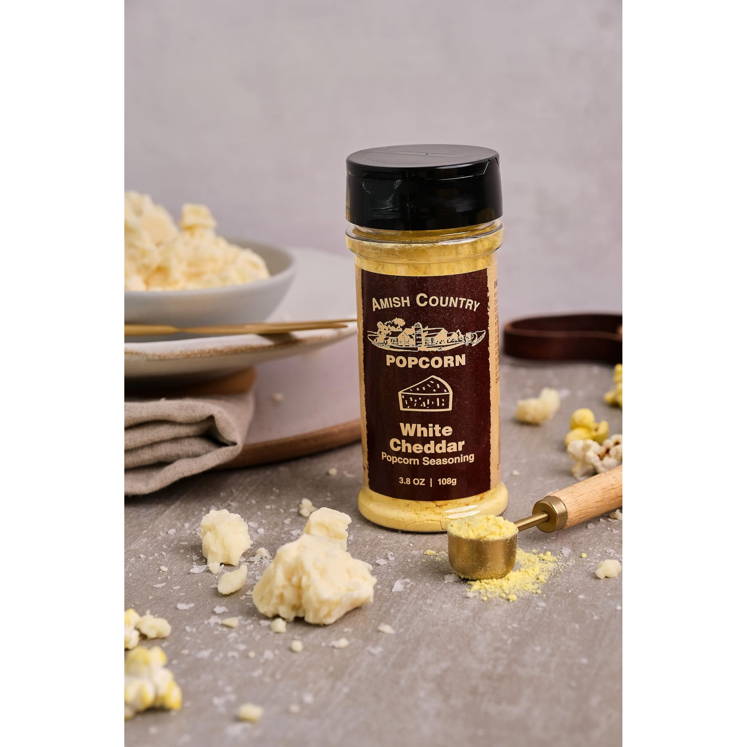 Amish Country Popcorn | White Cheddar Cheese - 3.8 Oz Popcorn Seasoning | Old Fashioned, Non-Gmo And Gluten Free