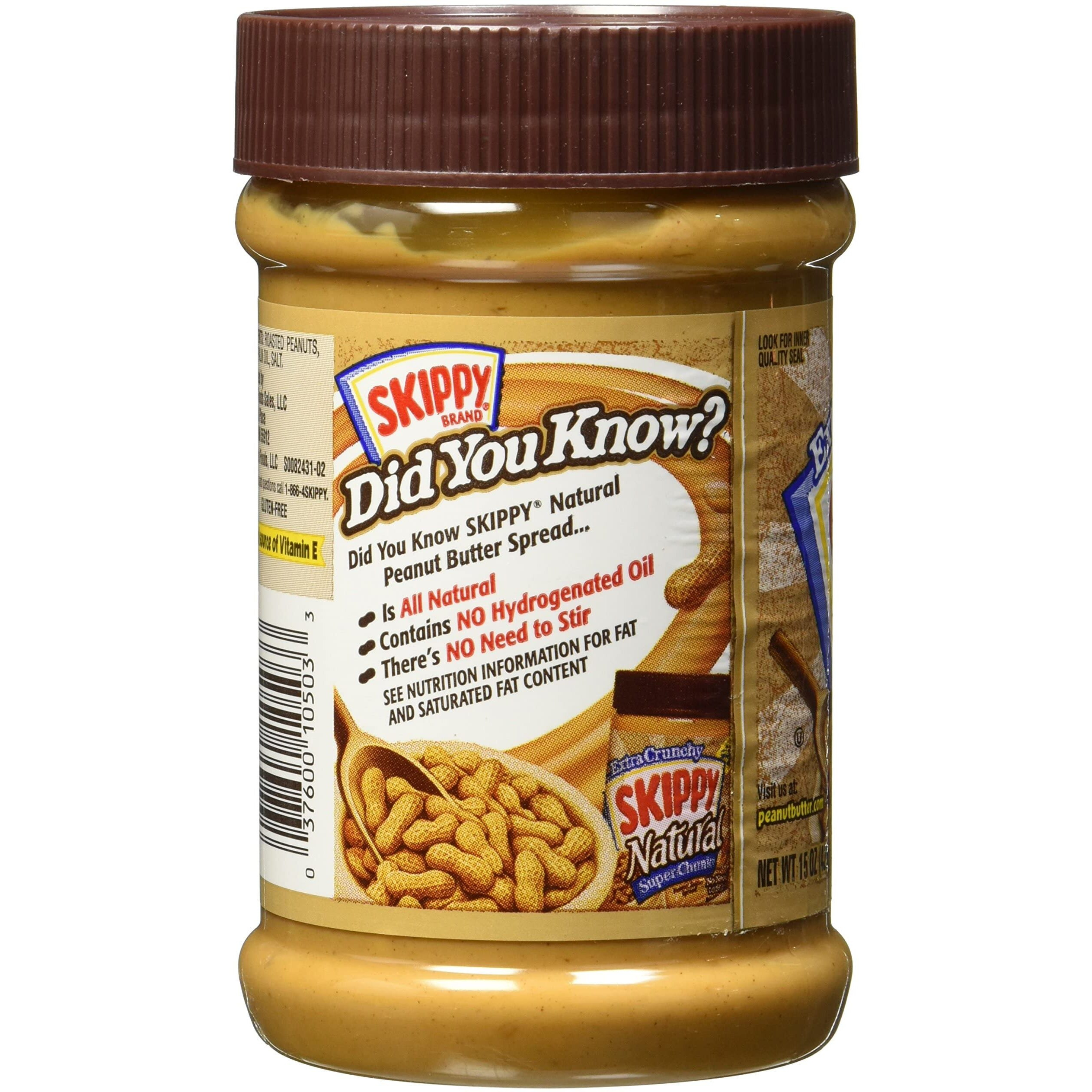 Skippy Super Chunk Natural Peanut Butter Spread, 15 Oz. (2-Pack)