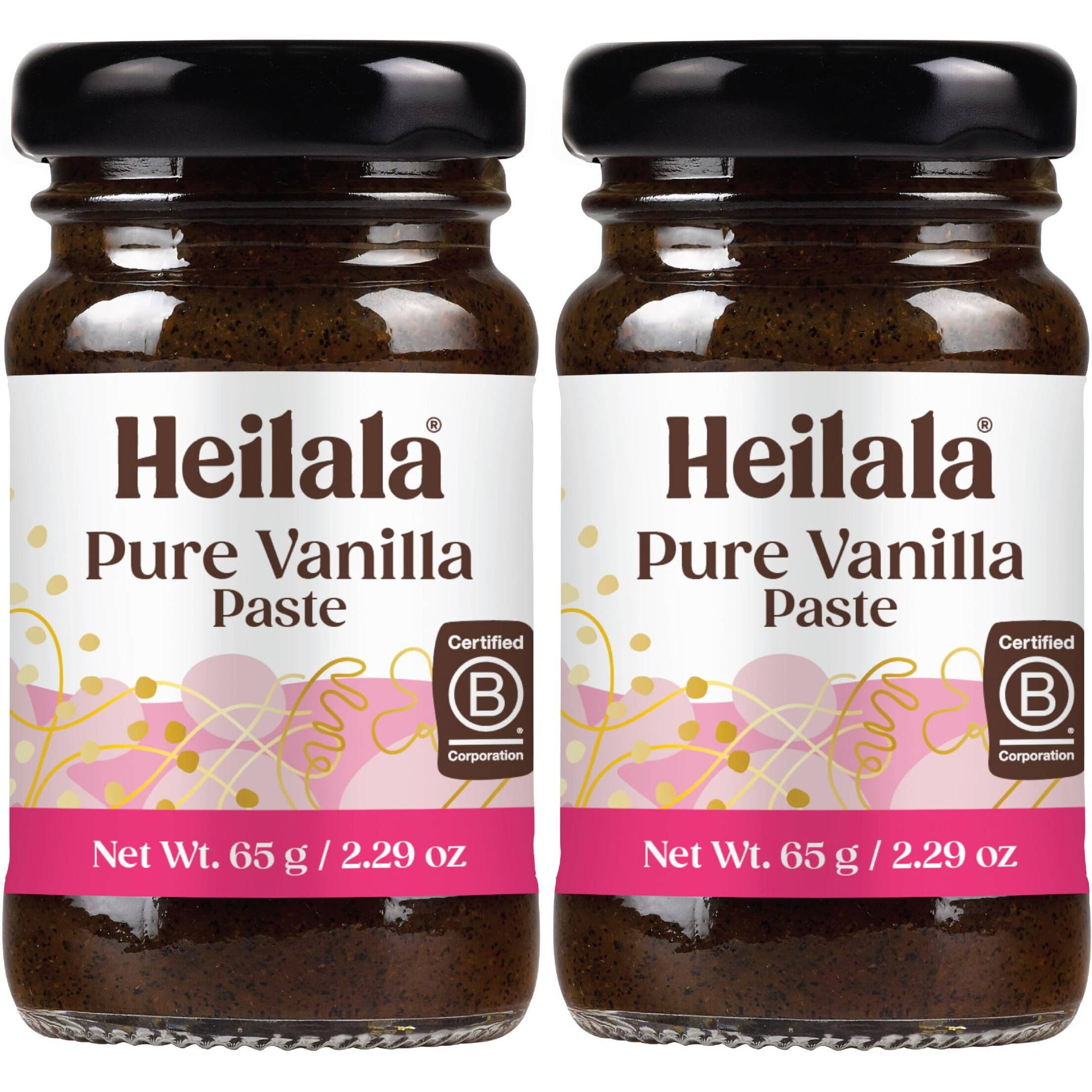 Heilala - Pure Vanilla Bean Paste - Gourmet Madagascar Bourbon Variety, Crafted With Hand-Selected & Ethically Sourced Vanilla Pods For Baking And Dessert Recipes, Gluten Free - 65G (2 Pack)