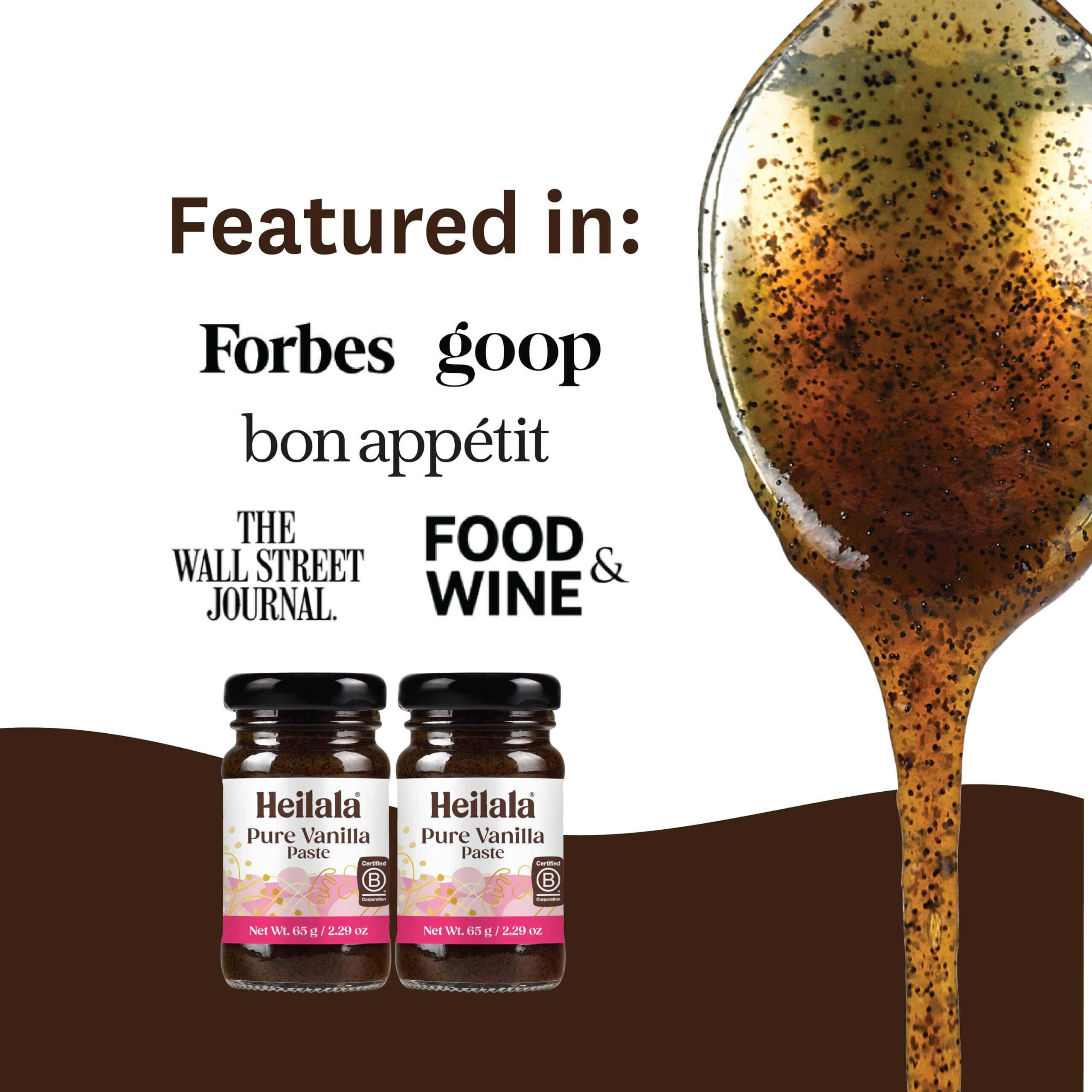 Heilala - Pure Vanilla Bean Paste - Gourmet Madagascar Bourbon Variety, Crafted With Hand-Selected & Ethically Sourced Vanilla Pods For Baking And Dessert Recipes, Gluten Free - 65G (2 Pack)