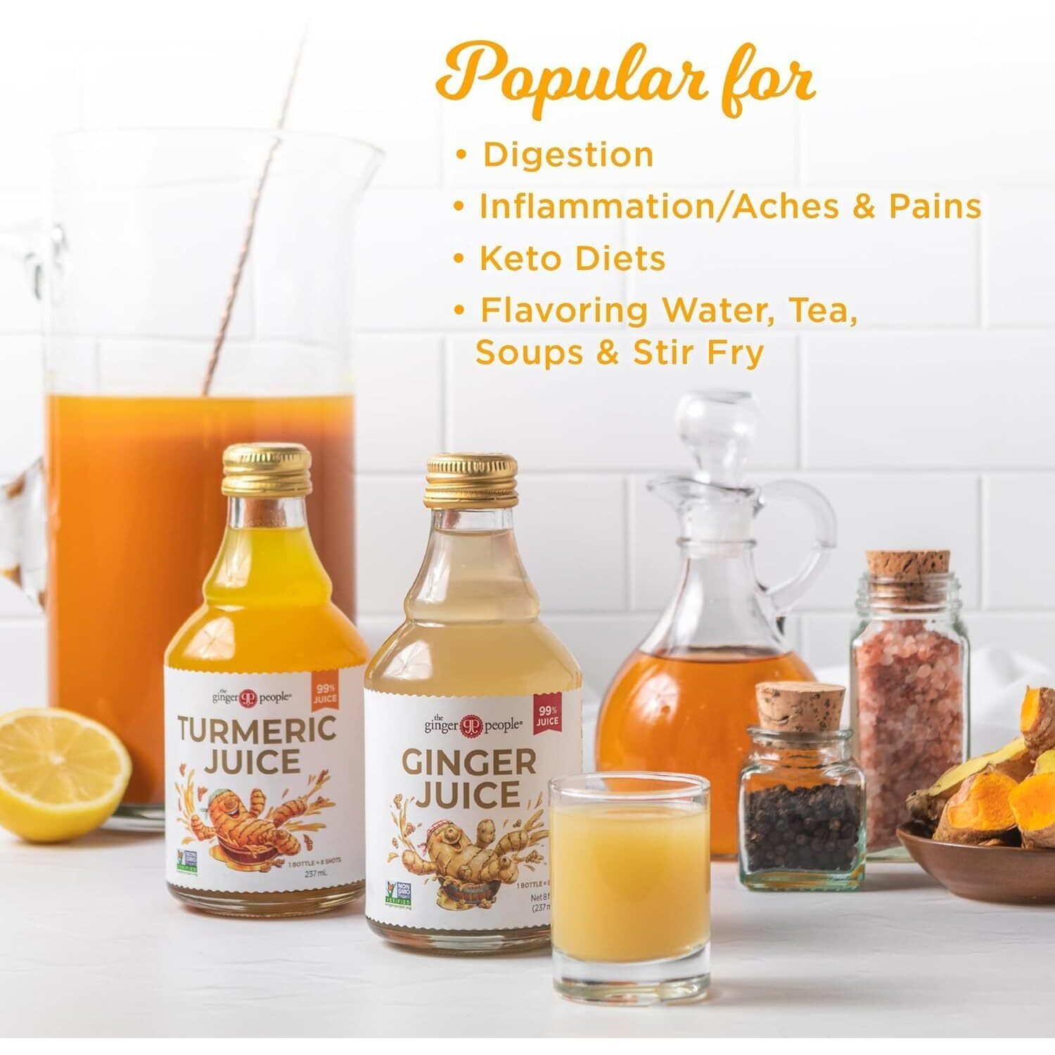 Fiji Turmeric Juice By The Ginger People, 8 Oz Glass Bottle (Pack Of 1)