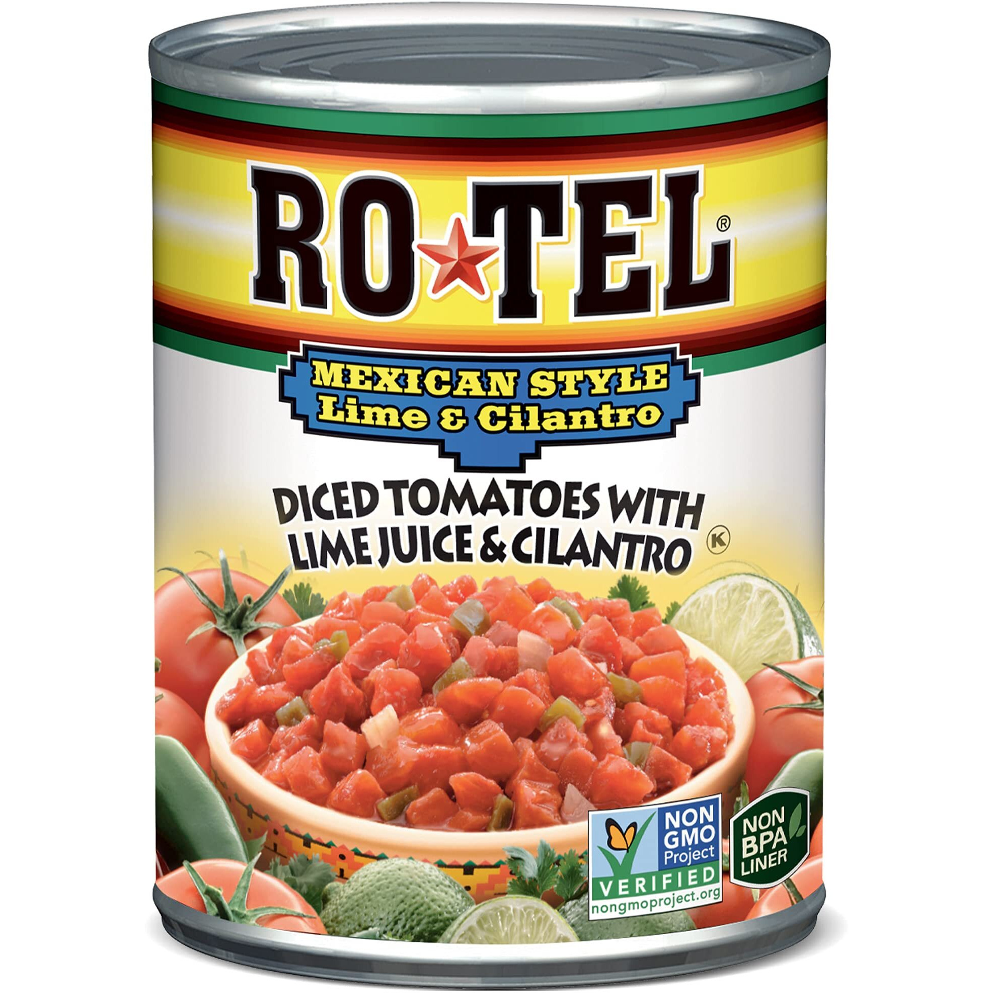 Rotel Mexican Style Lime And Cilantro Diced Tomatoes And Green Chilies, 10 Oz. (Pack Of 12)
