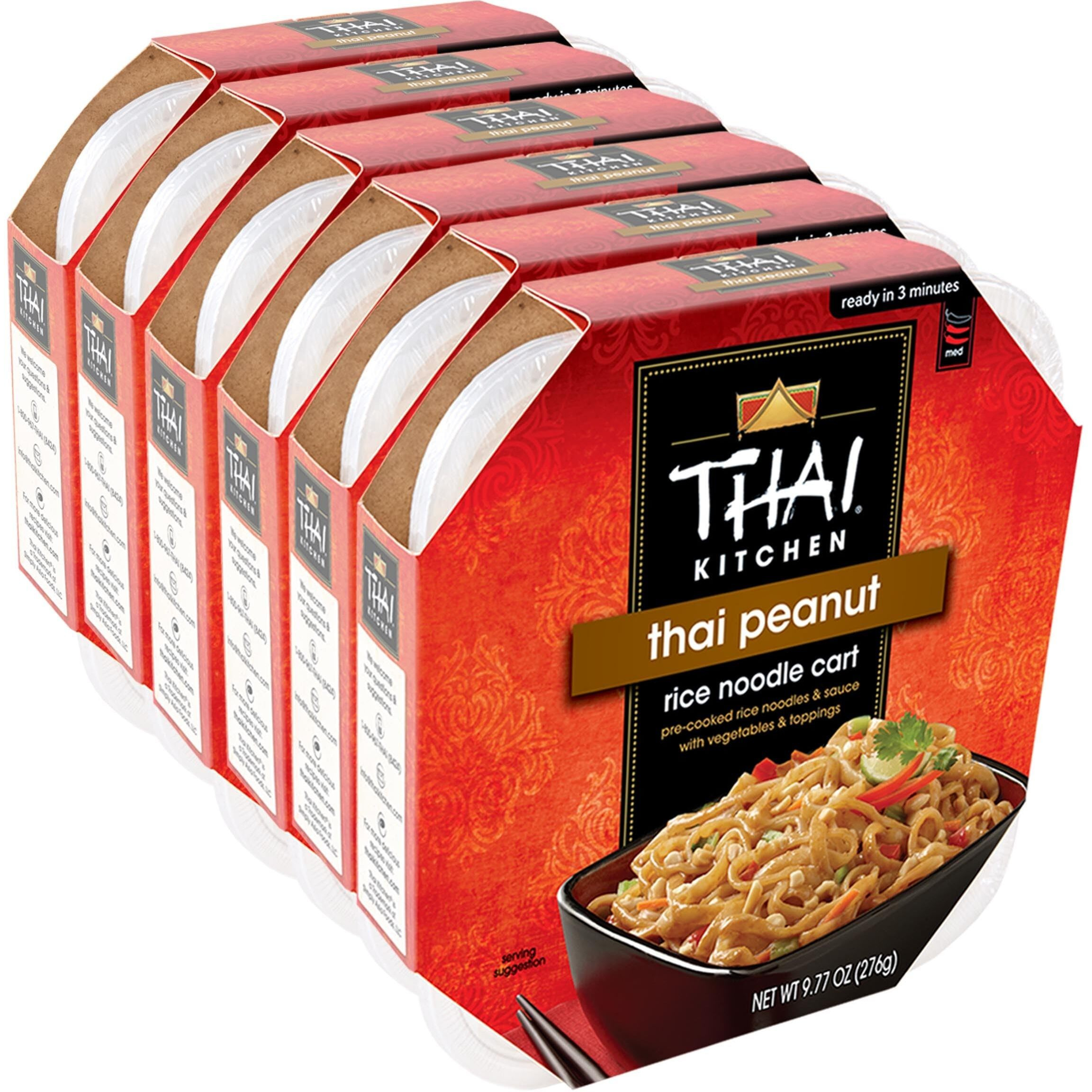 Thai Kitchen Gluten Free Thai Peanut Rice Noodle Cart, 9.77 Oz (Pack Of 6)