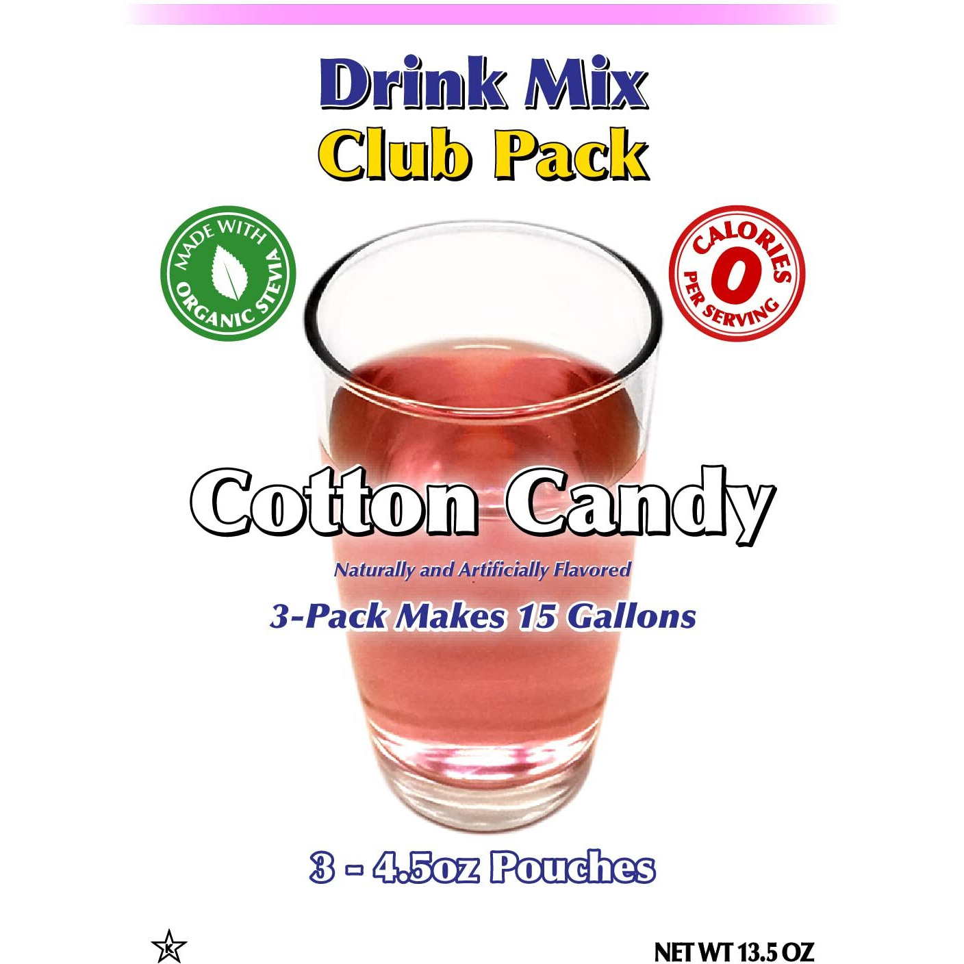 Gramzero Cotton Candy Zero Calorie Sugar Free Drink Mix, Great For Nutrition Club Loaded Tea, Stevia Sweetened