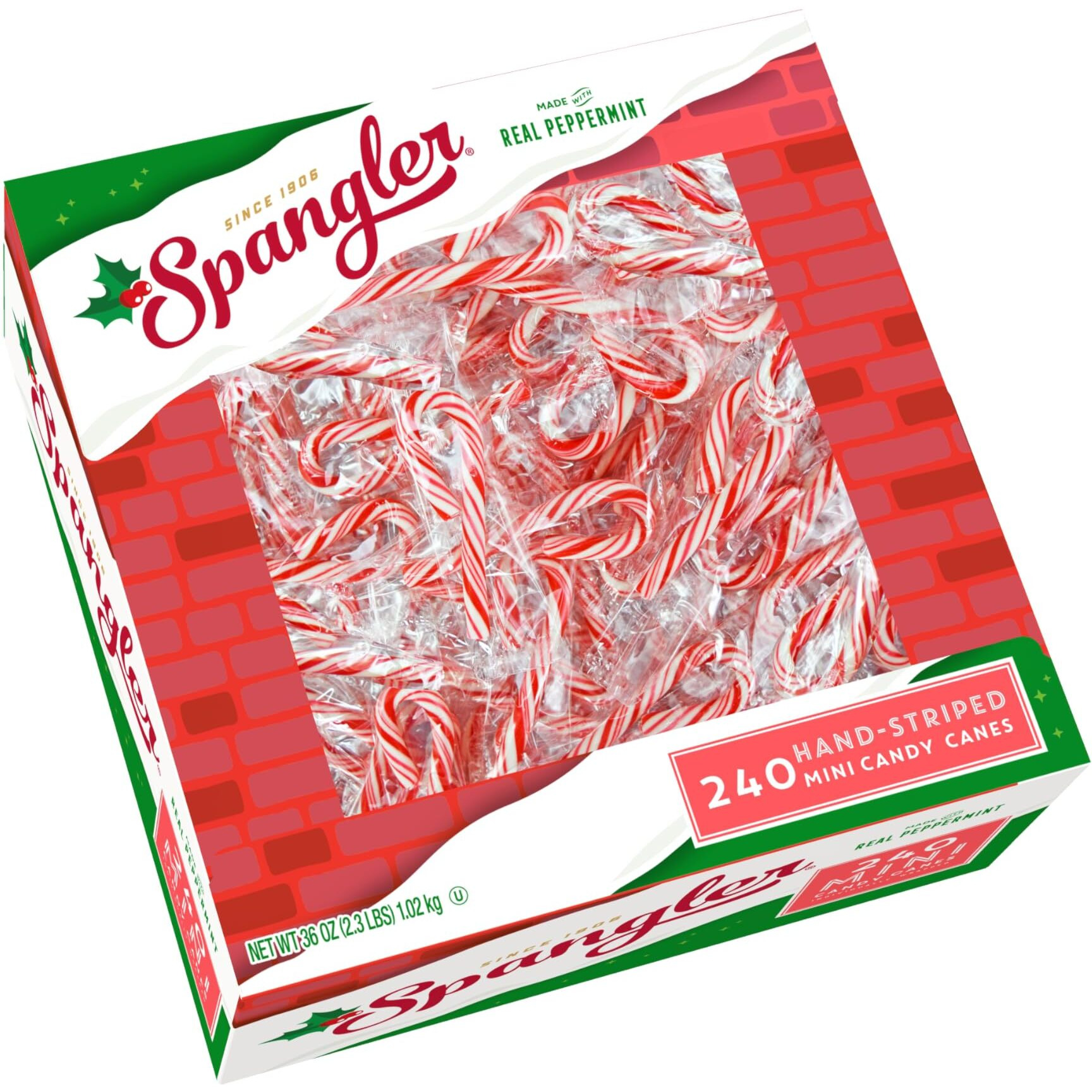 Spangler Red And White Peppermint Mini Canes 240 Count Box