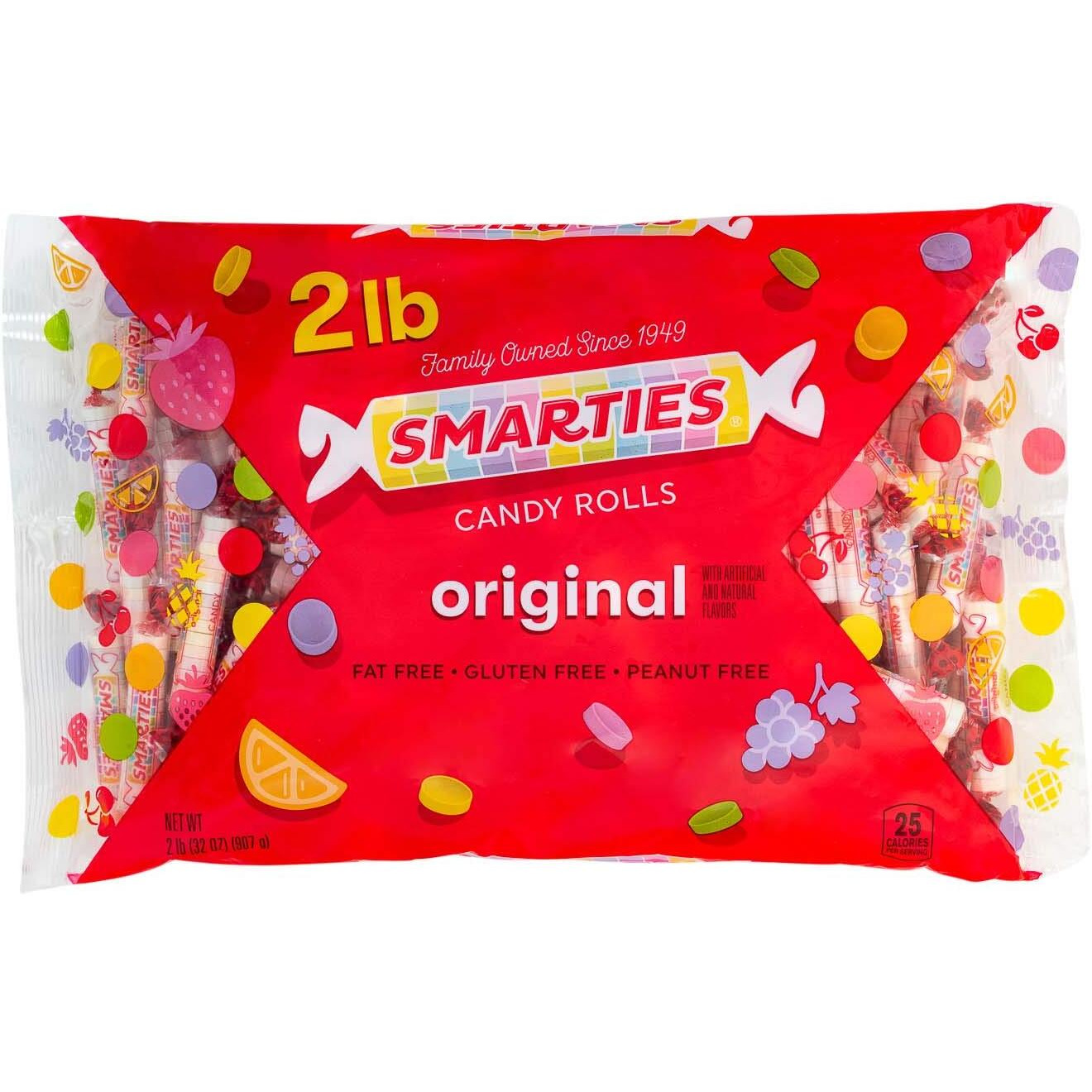 Smarties Candy Rolls Original Flavor Bulk Gluten Free & Vegan Delight | Classic Sweetness From Family Owned Since 1949 | Peanut Free Dairy Free & Allergen Free | Perfect Halloween Treat - 2 Pound Bag