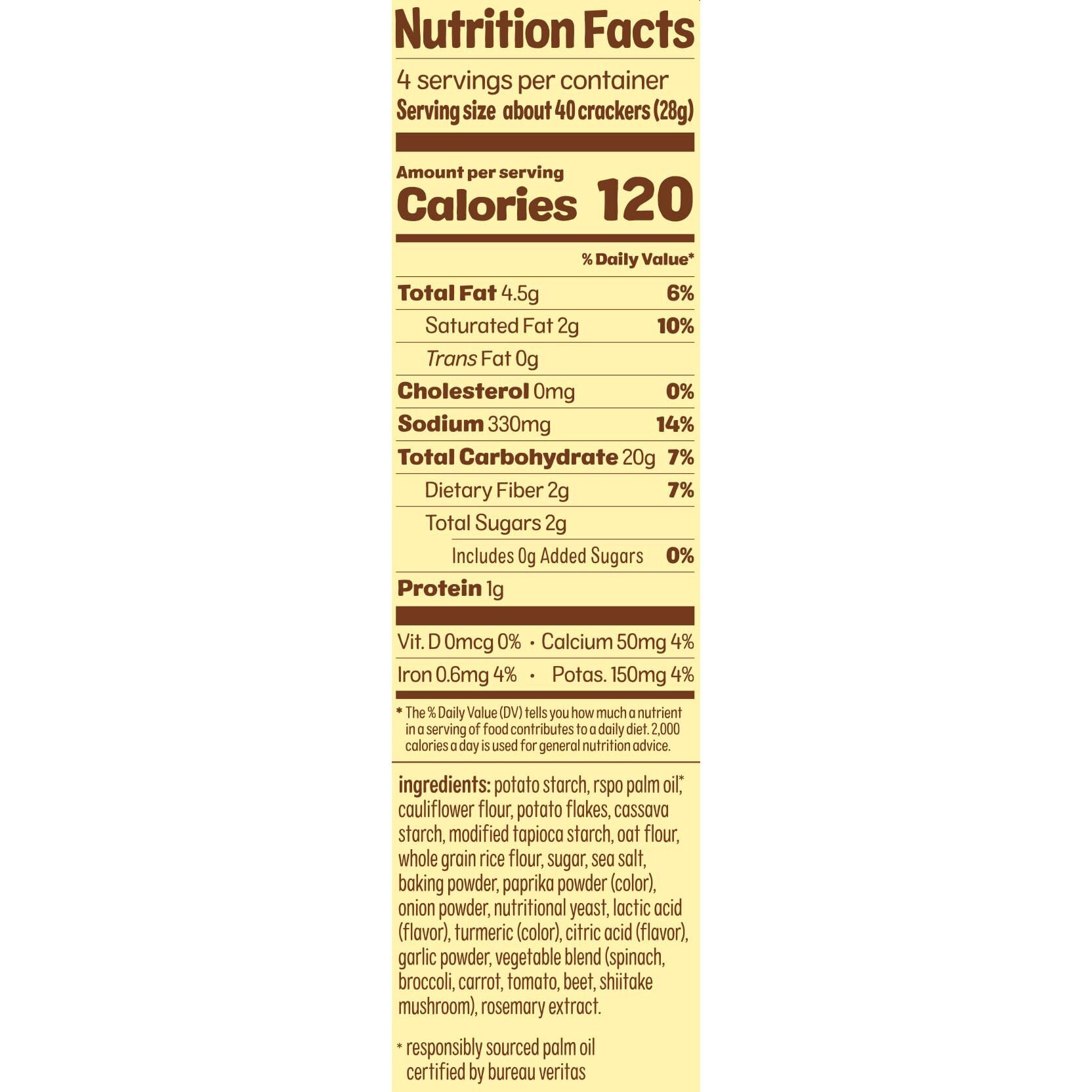 Real Food From The Ground Up Cauliflower Sea Salt Crackers (Pack Of 6)