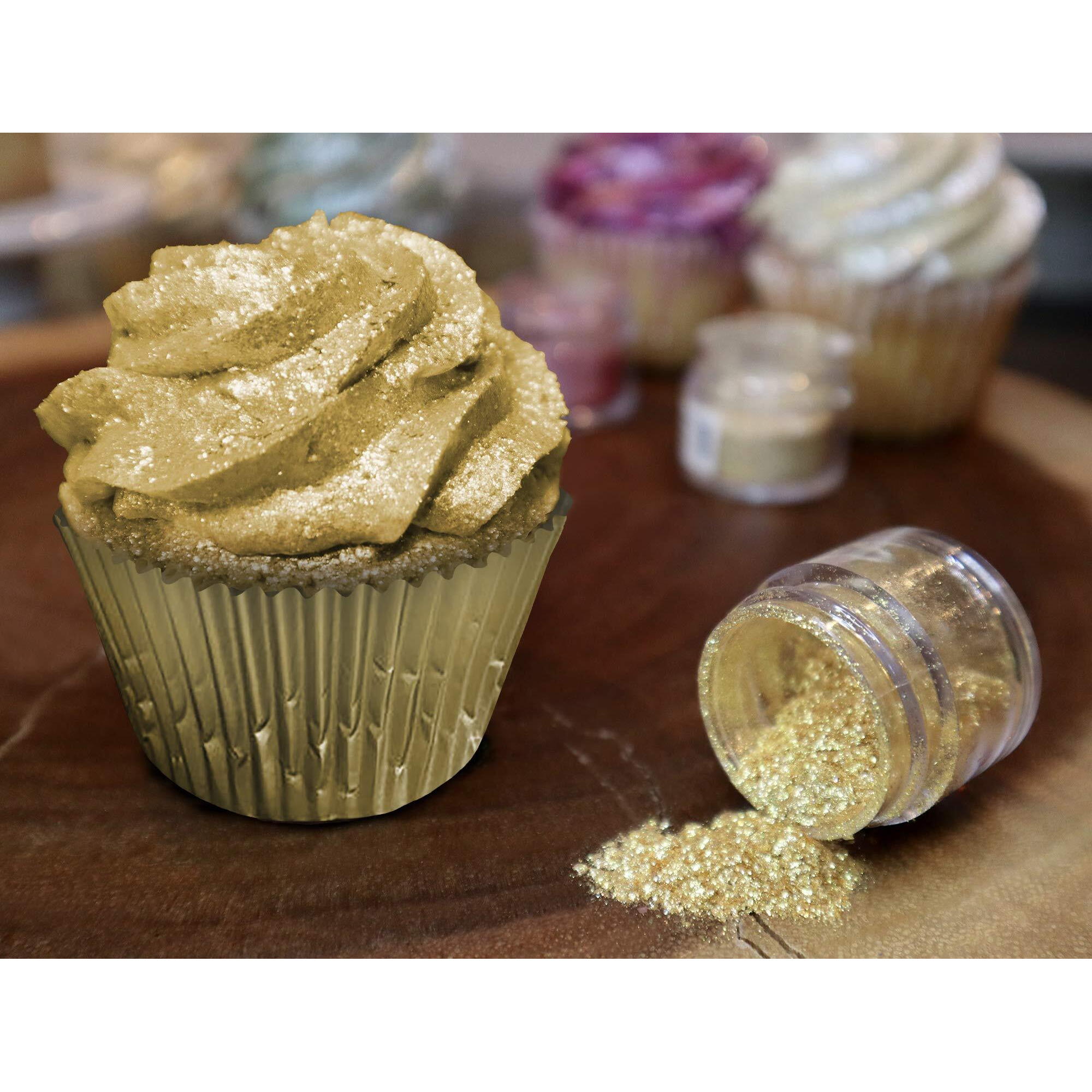 Bakell Tinker Dust - Gold (5G 1X Jar) | Edible Glitter For Cakes, Cupcakes, Cake Pops, Drinks