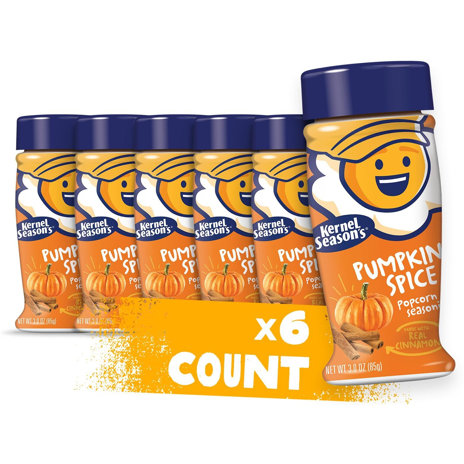 Kernel Season's Popcorn Seasoning, Pumpkin Spice Seasoning With Real Cinnamon, 3 Ounce (Pack Of 6)
