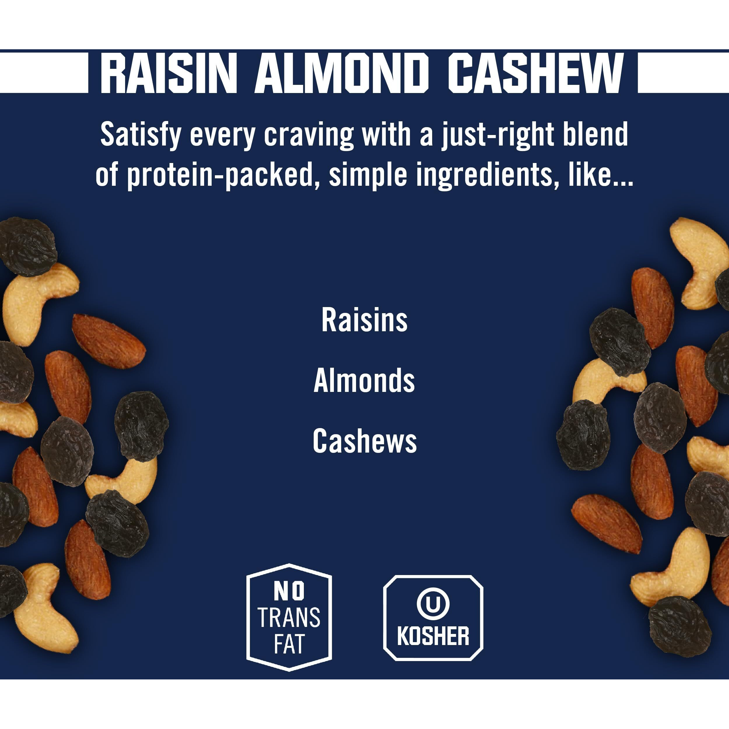 Kars Nuts Raisin Almond Cashew Mixed Nuts, 3 Oz Individual Snack Packs - Bulk Pack Of 12, Gluten-Free Snacks