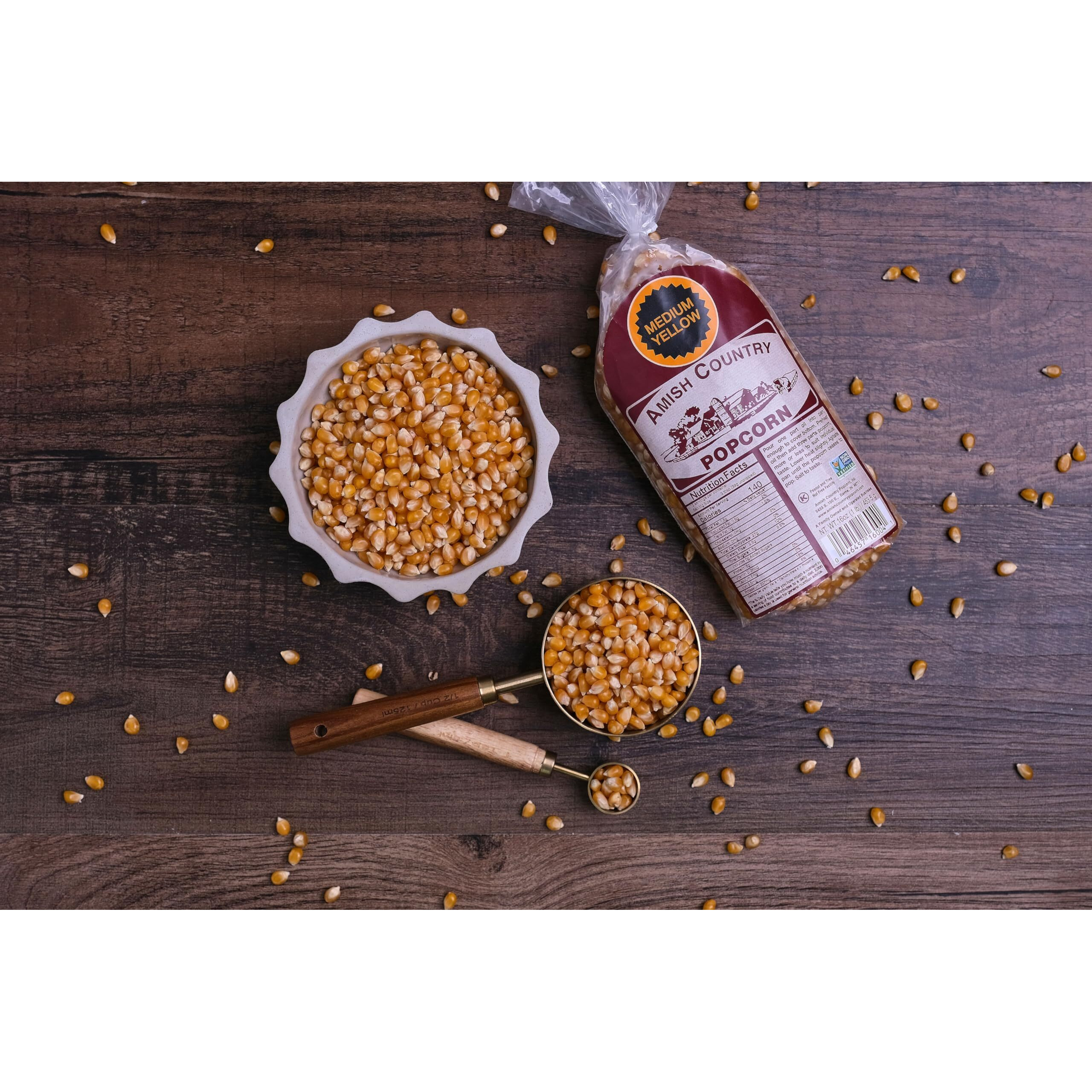 Amish Country Popcorn | 1 Lb Bag | Medium Yellow Popcorn Kernels | Old Fashioned, Non-Gmo And Gluten Free (Medium Yellow - 1 Lb Bag)