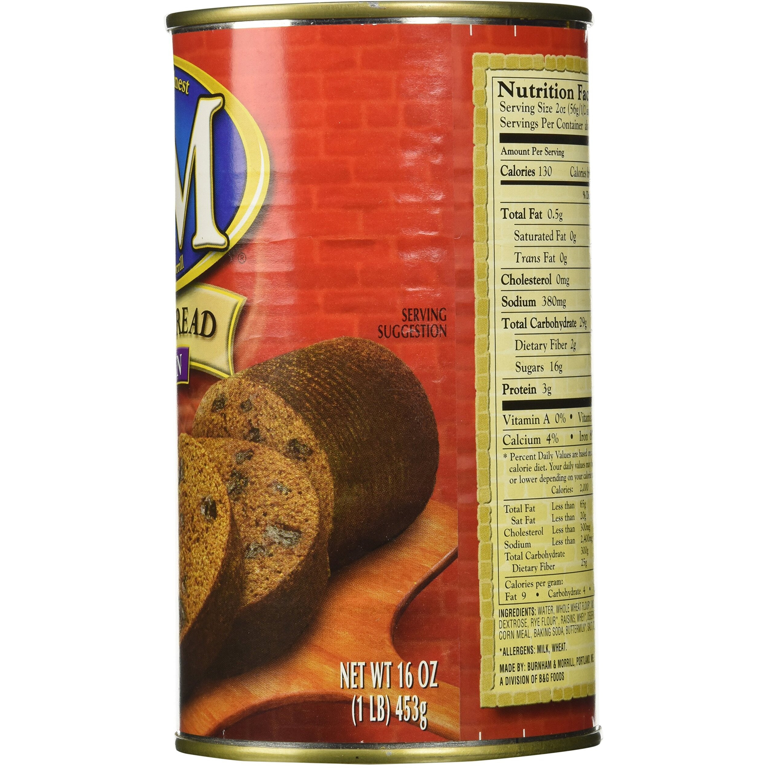 B&M Brown Bread, Raisins, 16 Ounce