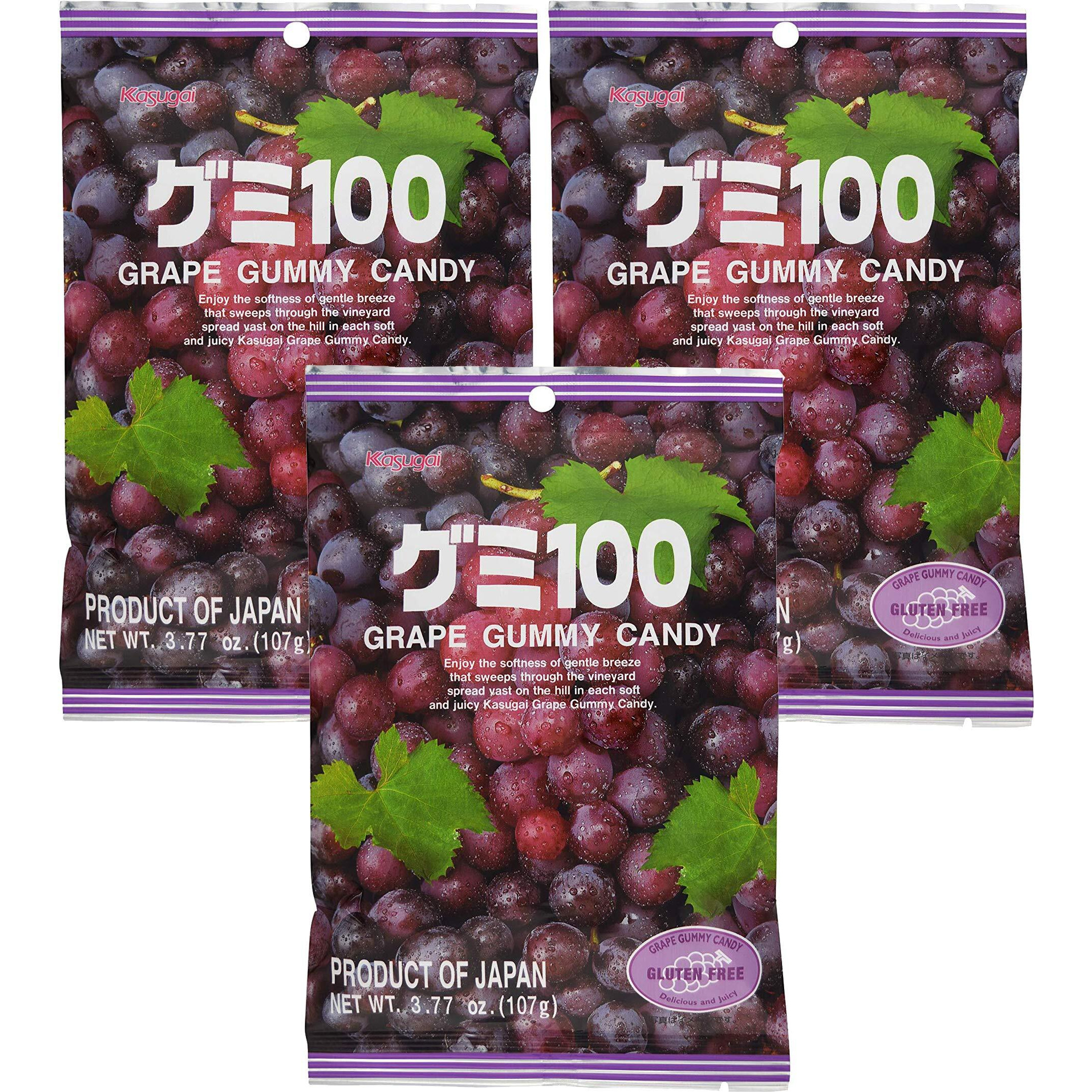 Kasugai Grape Gummy Candy 3.77Oz (3 Pack)