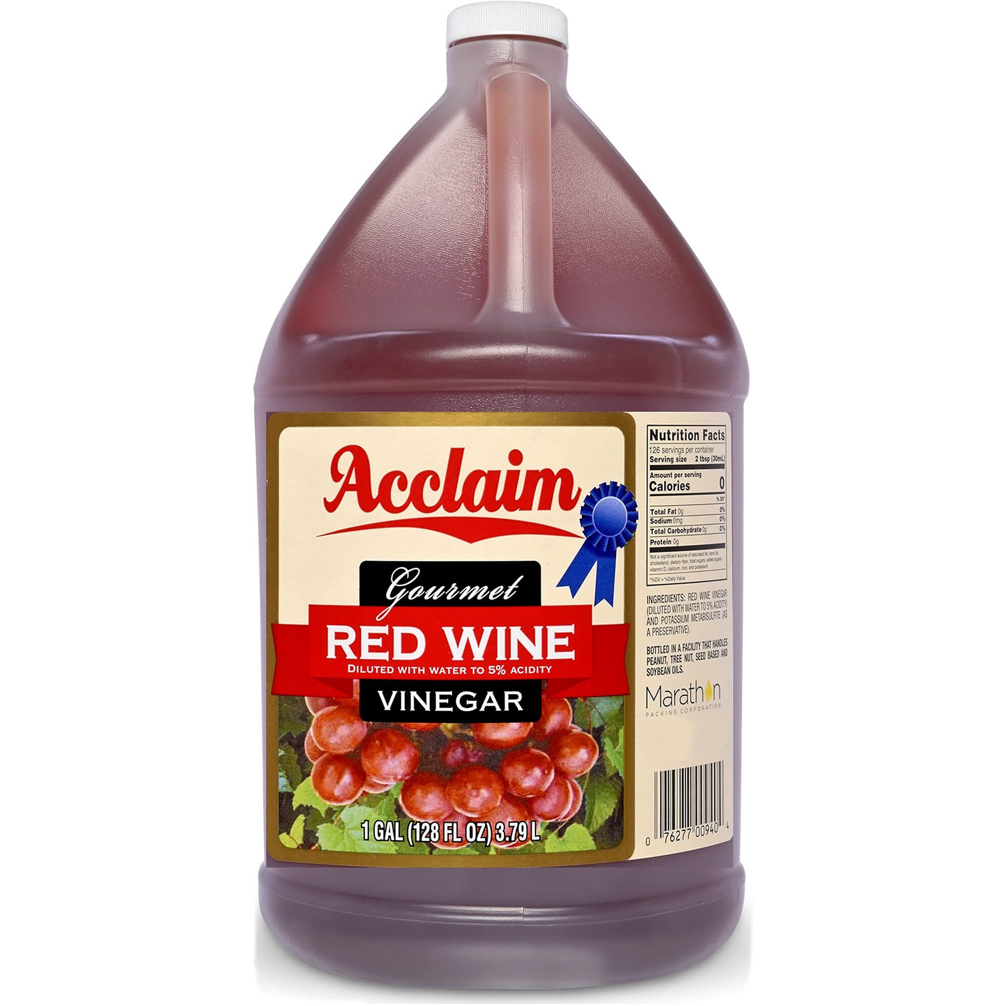 Acclaim Gourmet Red Wine Vinegar, 128 Ounces (1 Gallon) - 5% Acidity