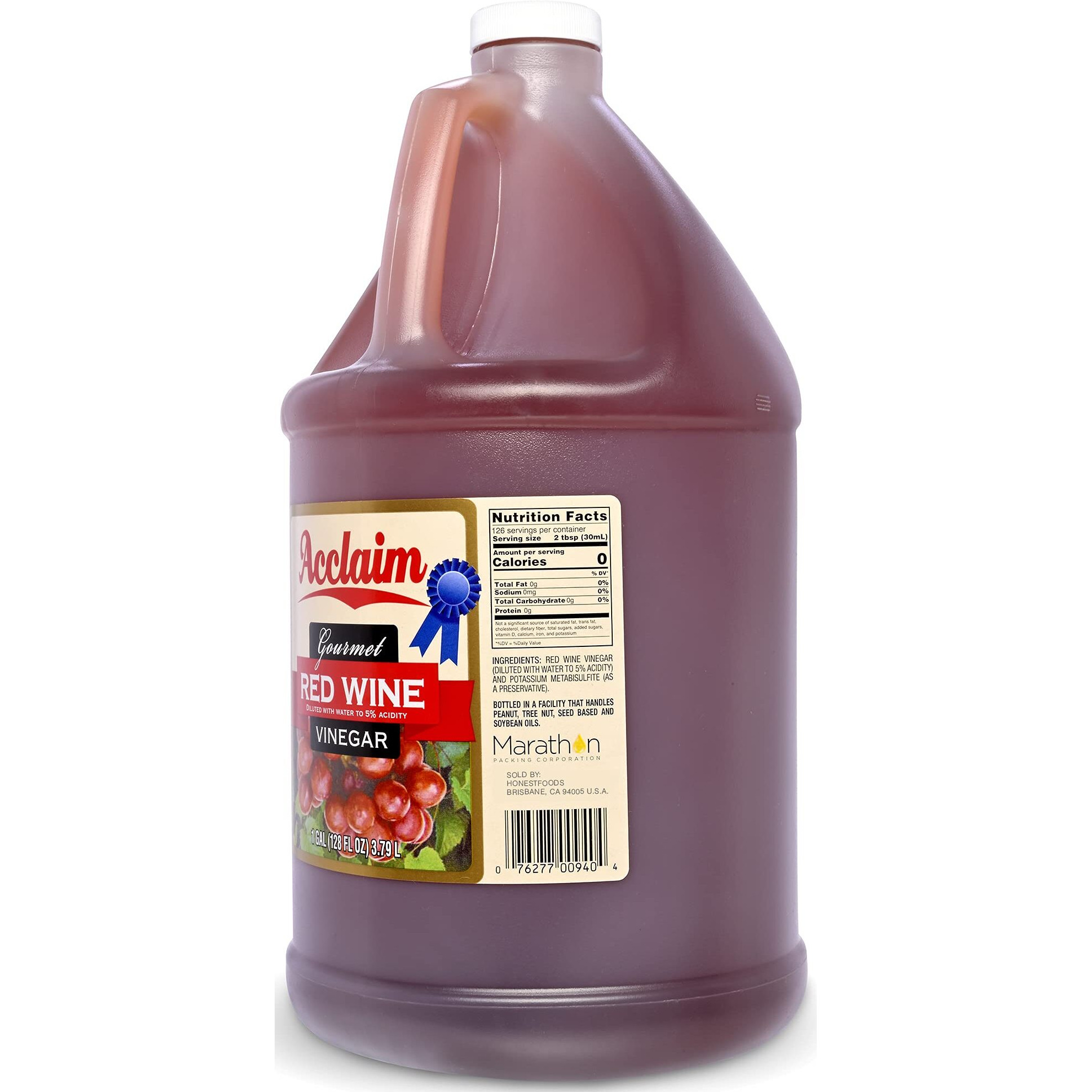 Acclaim Gourmet Red Wine Vinegar, 128 Ounces (1 Gallon) - 5% Acidity