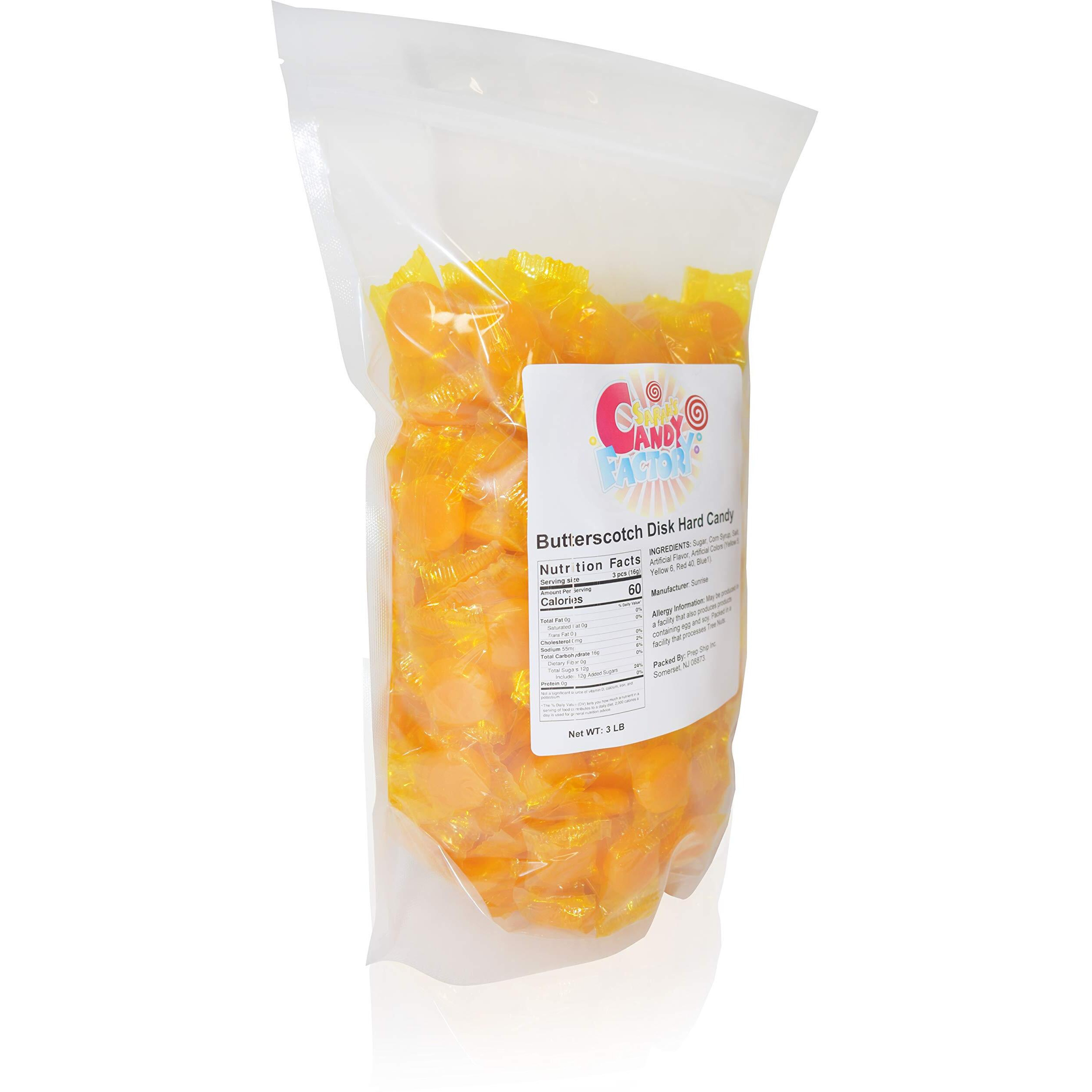 Sarah's Candy Factory Butterscotch Discs Hard Candy In Resealable Bag 3 Lbs