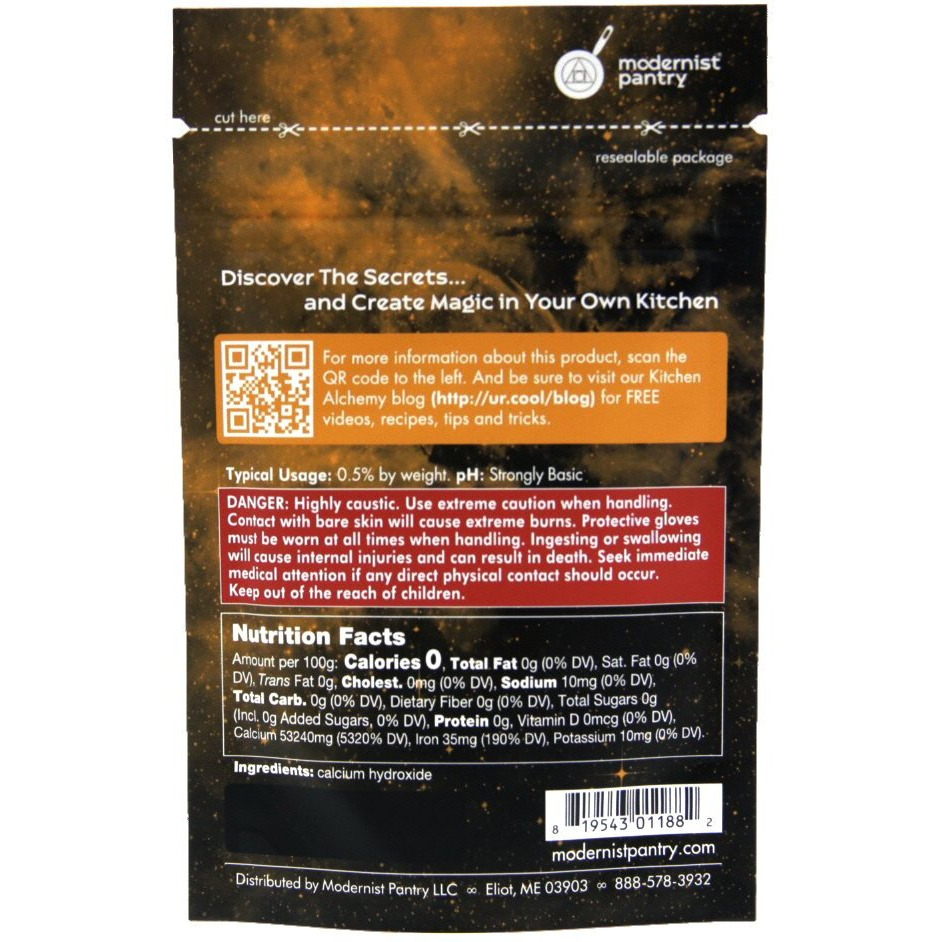 Pure Calcium Hydroxide [Slaked Lime]  Non-Gmo Gluten-Free Vegan - 50G/2Oz