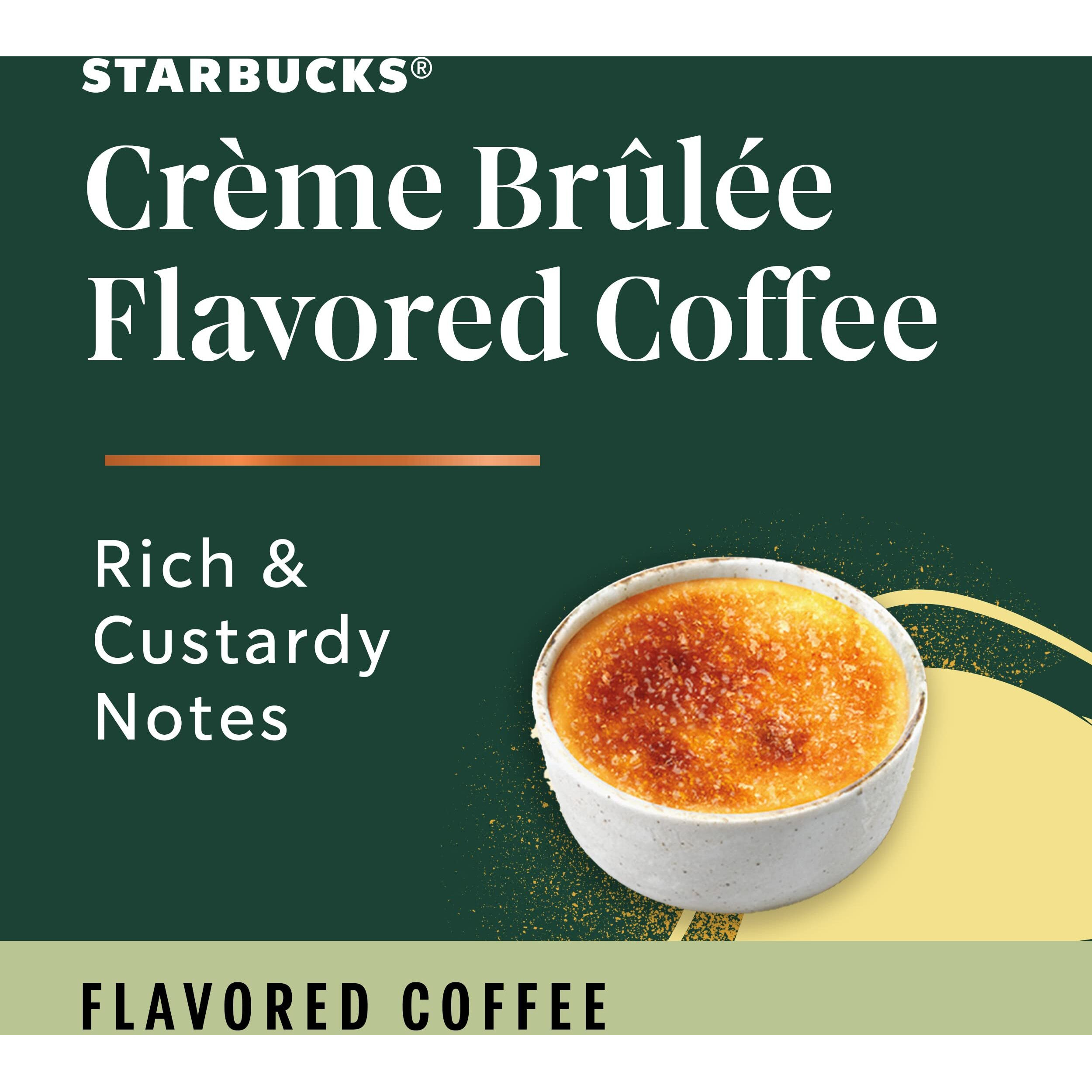 Starbucks K-Cup Coffee Pods, Crme Brl  E Flavored Coffee, Naturally Flavored, 100% Arabica, 6 Boxes (60 Pods Total)