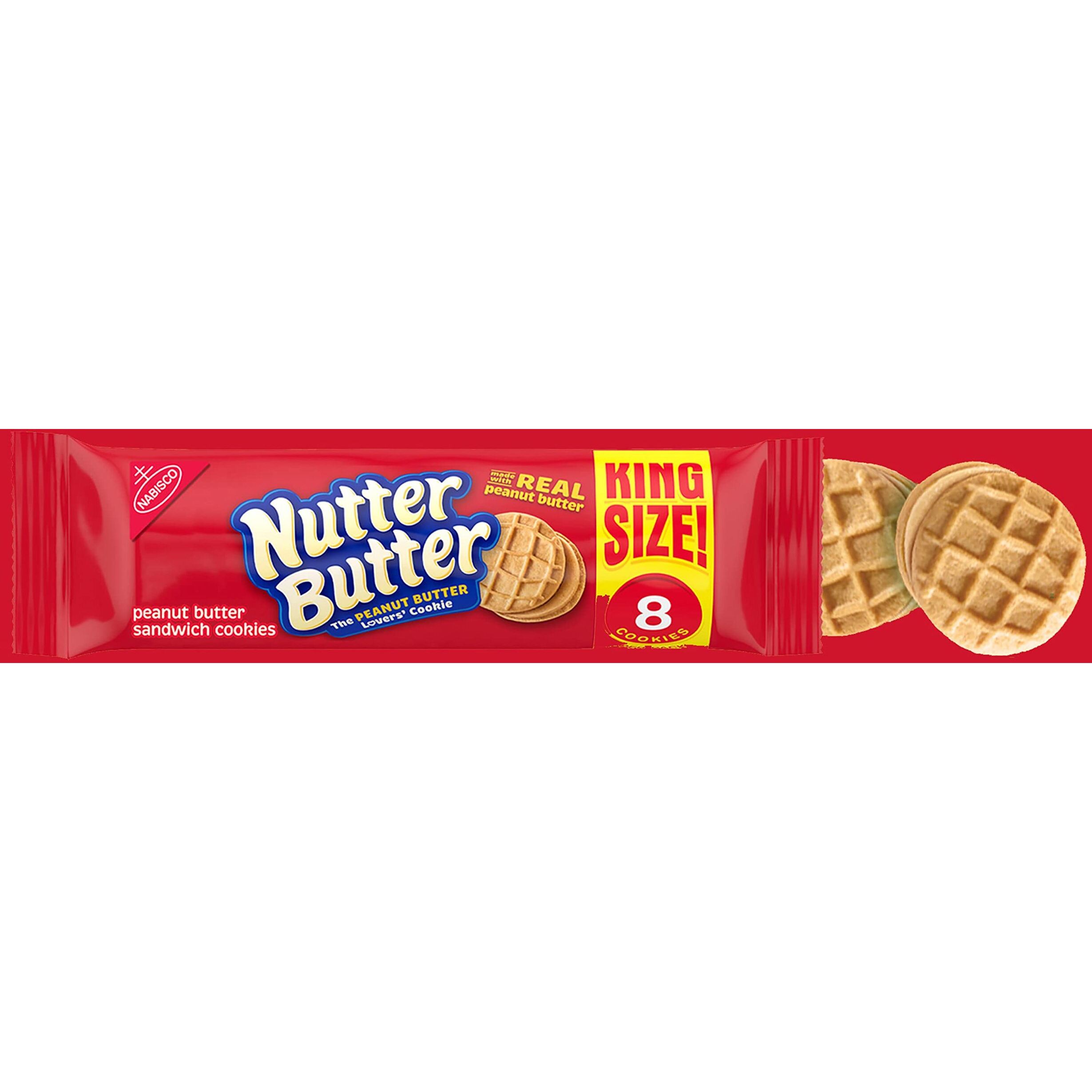 Nutter Butter Peanut Butter Sandwich Cookies, King Size, 10-3.5 Oz Snack Packs