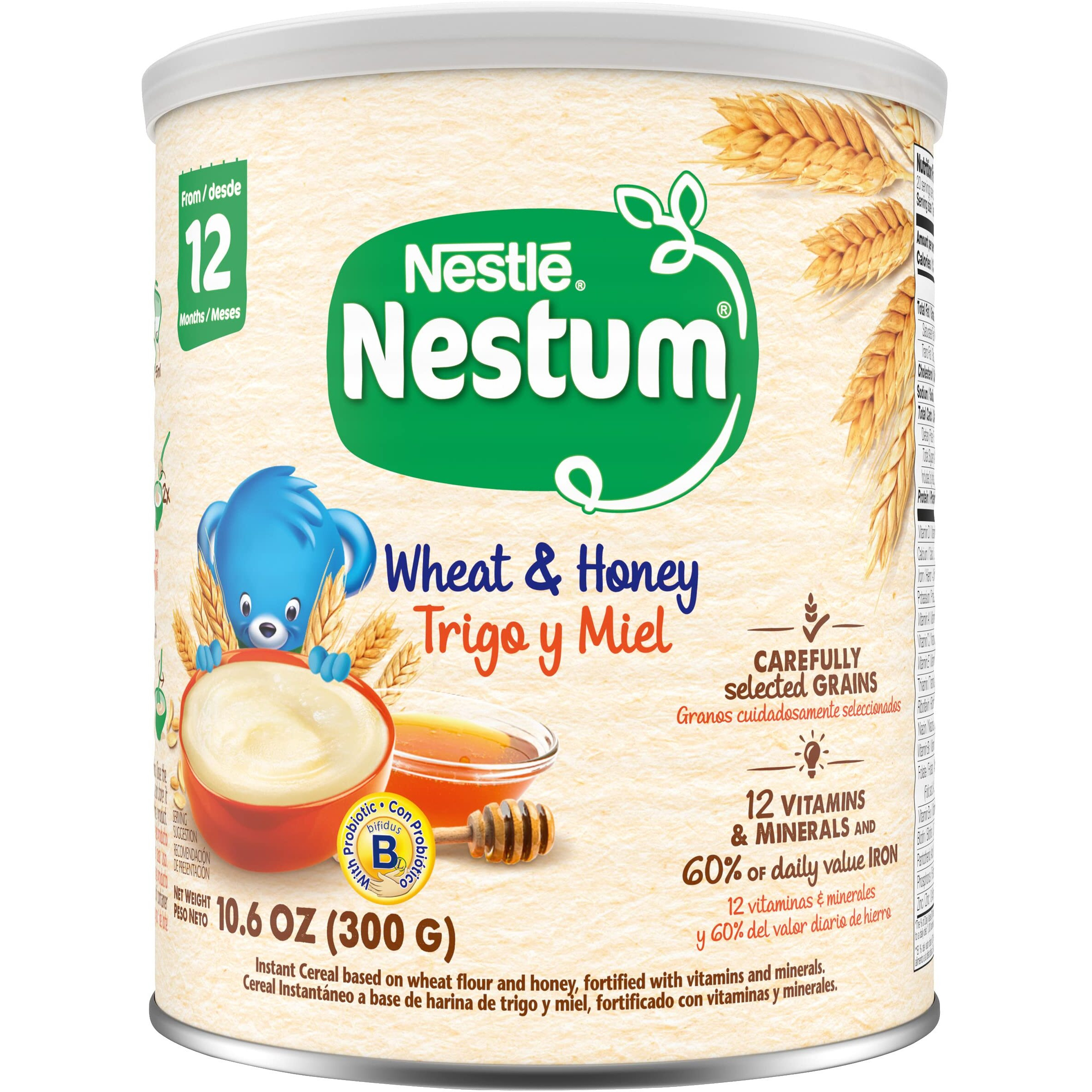 Nestle Nestum Cereal, Wheat And Honey, 10.5-Ounce Container (Pack Of 6)