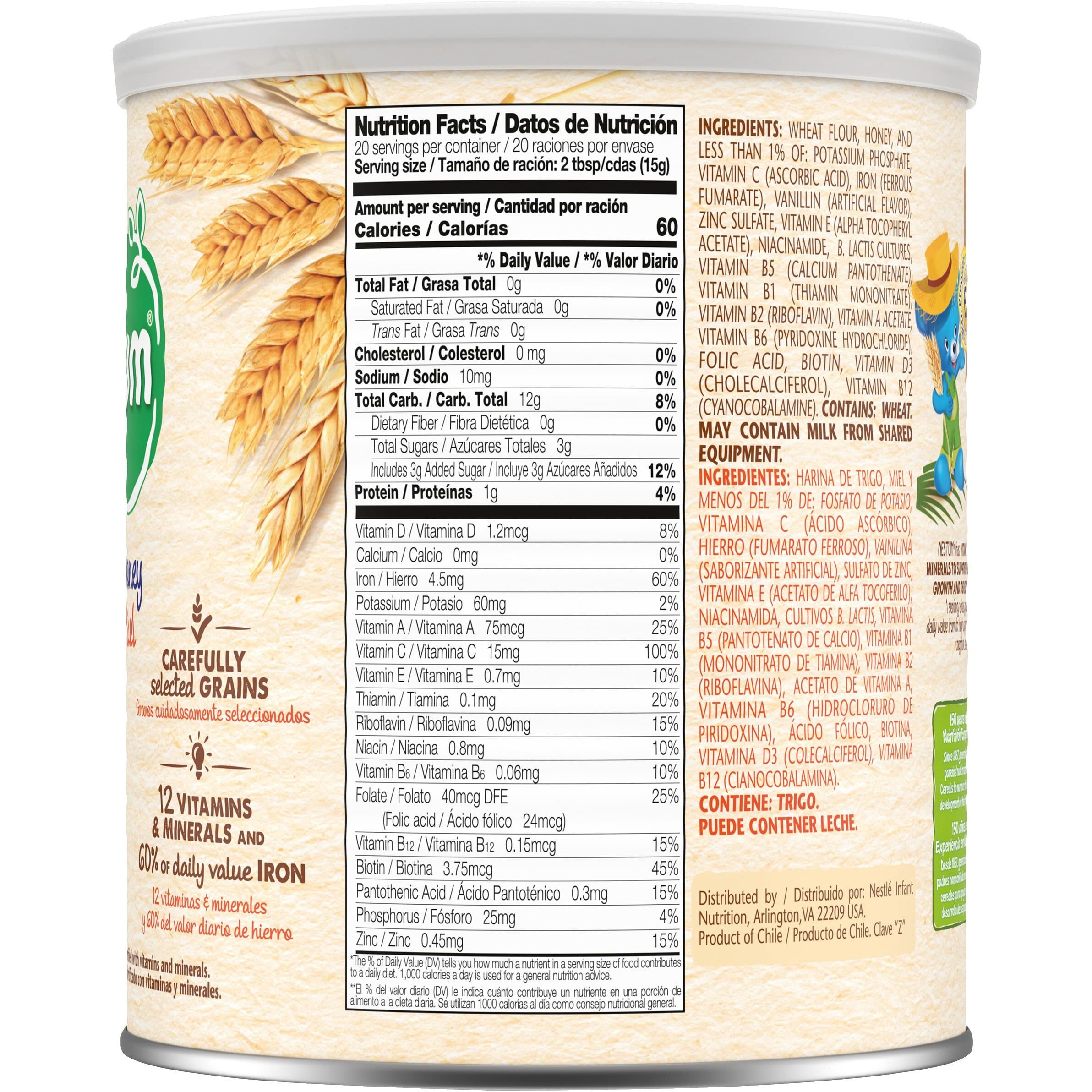 Nestle Nestum Cereal, Wheat And Honey, 10.5-Ounce Container (Pack Of 6)