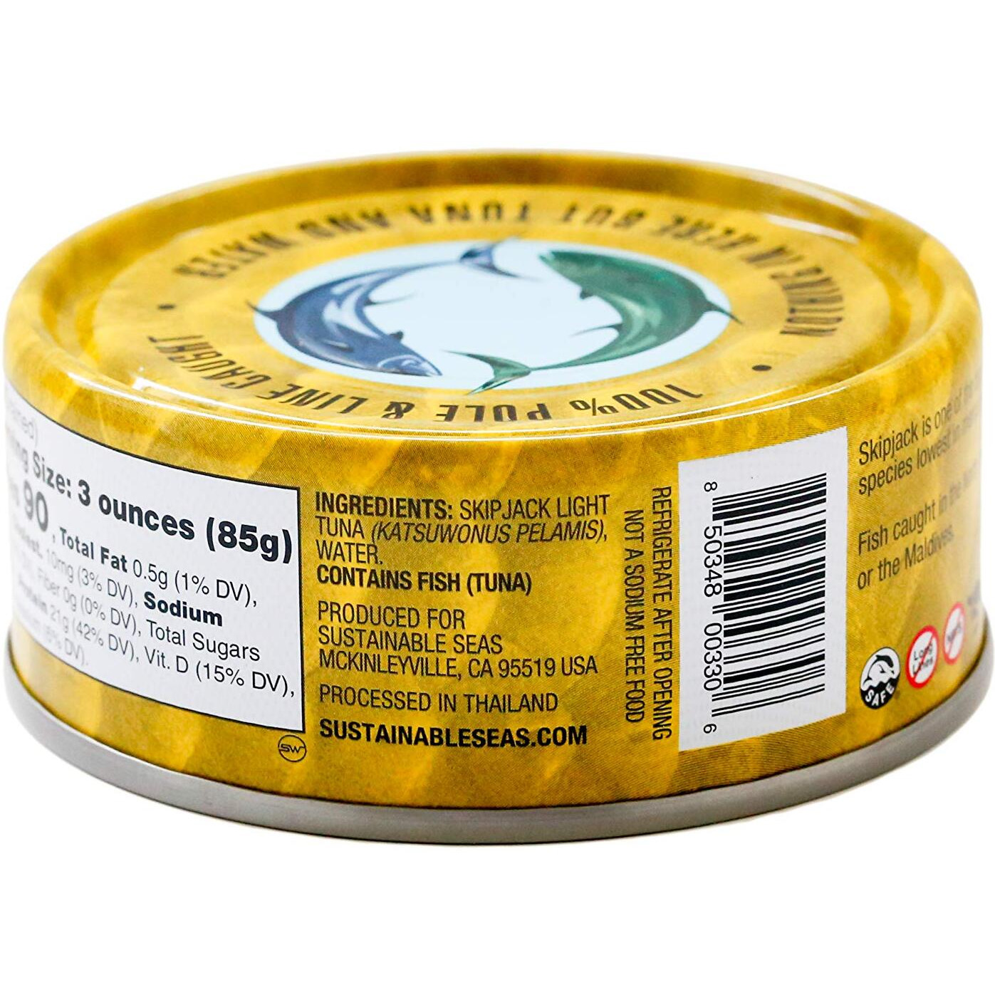 Sustainable Seas, Chunk Light Tuna In Water, No Salt Added, 3Rd Party Mercury Tested, 100% Sustainably Caught, 5 Ounce (Pack Of 12)